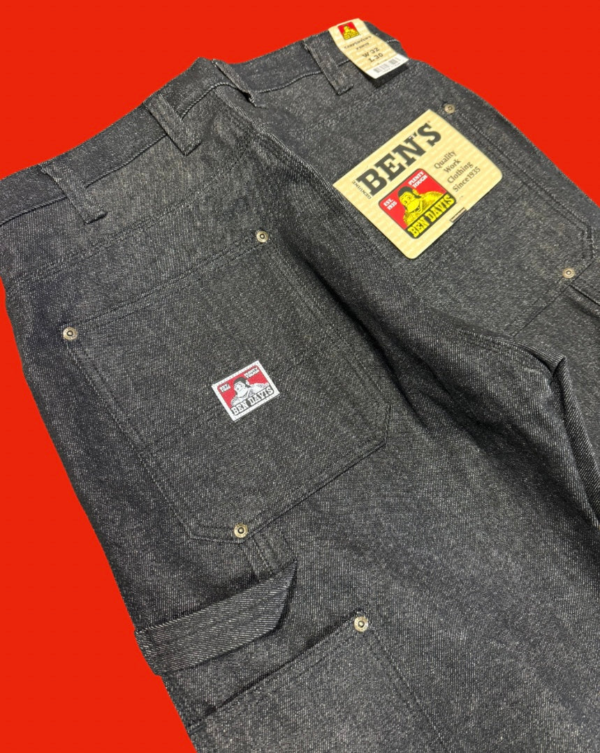 BEN DAVIS "CARPENTER" DENIM JEANS (BLACK) - Image 3