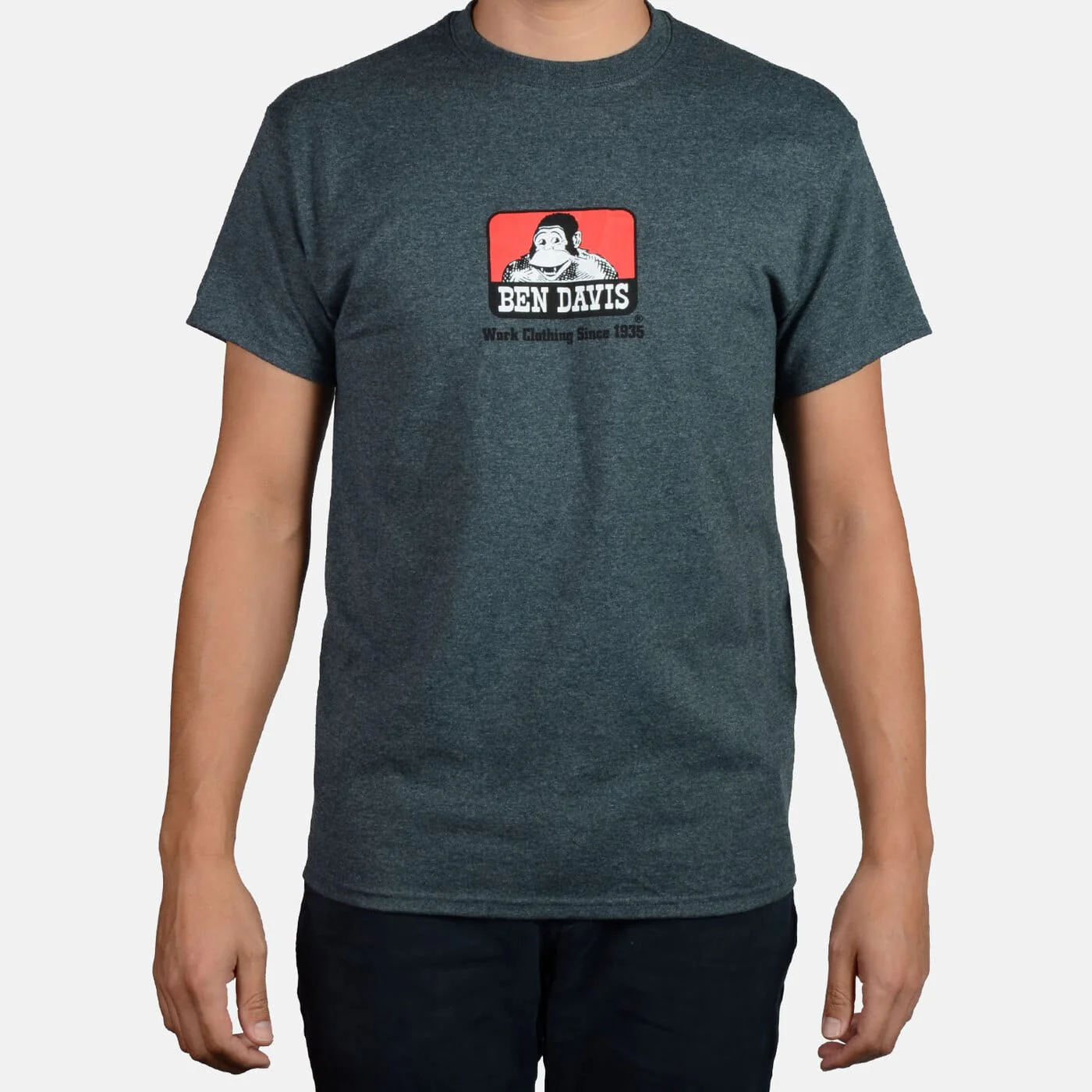 BEN DAVIS "LOGO" TEE (CHARCOAL HEATHER)