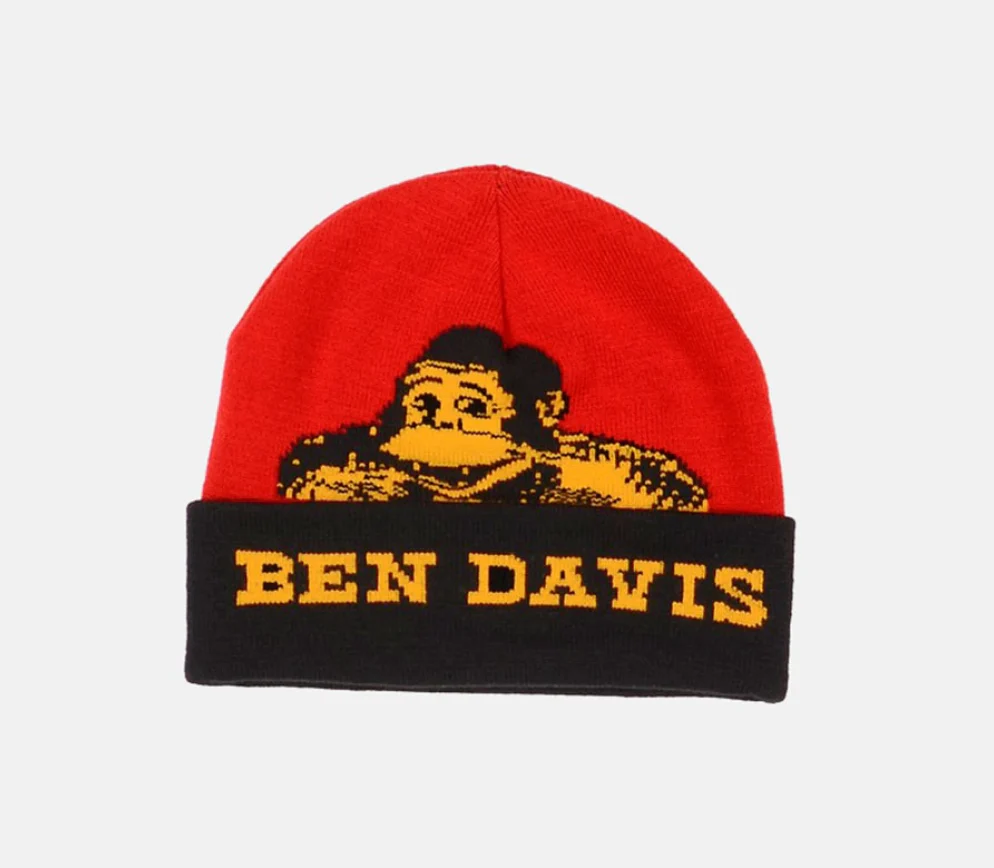 BEN DAVIS "SPLIT LOGO" BEANIE (RED/BLACK/YELLOW)