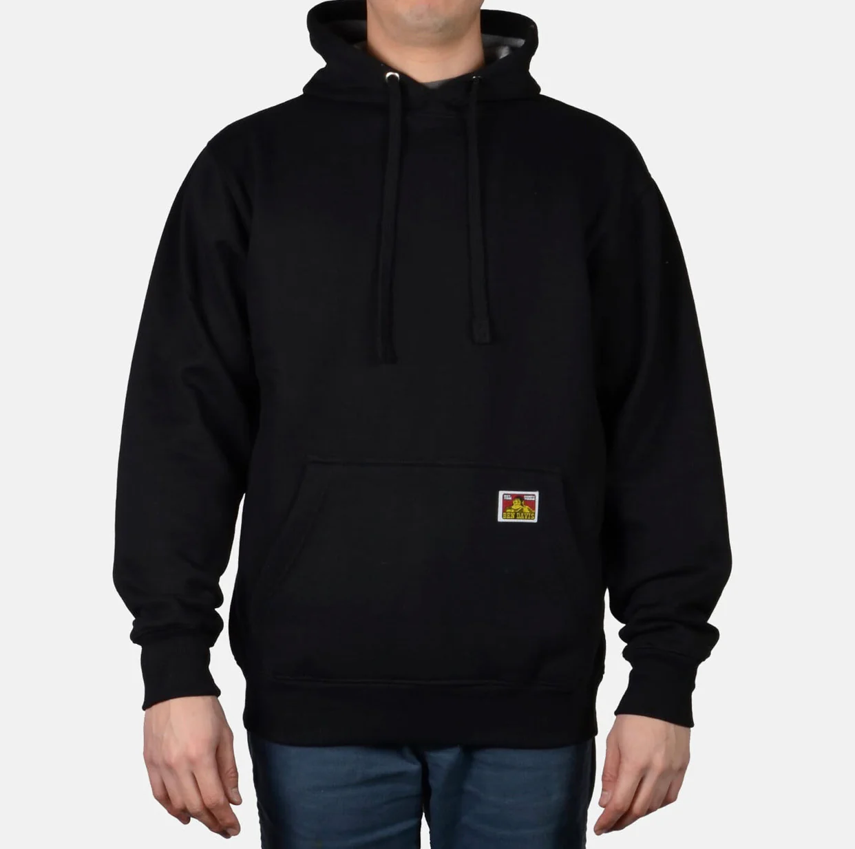 BEN DAVIS “WOVEN LABEL” HEAVYWEIGHT HOODY (BLACK)