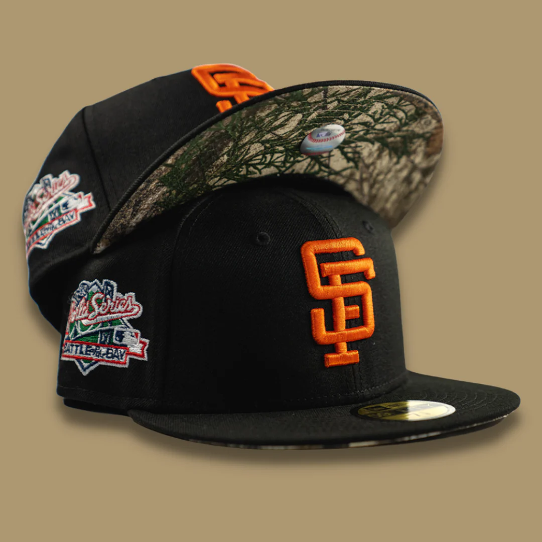 NEW ERA "REAL TREE UV" SAN FRANCISCO GIANTS FITTED HAT (BLACK/ORANGE) - Image 3