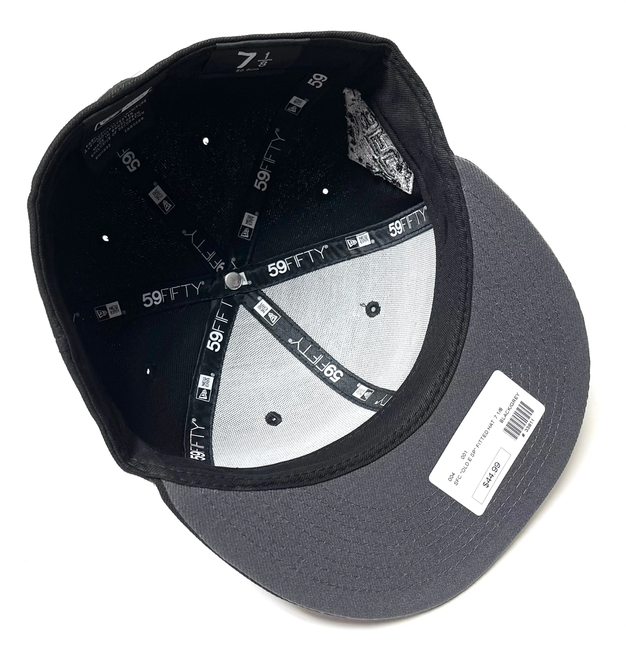 SFC X NEW ERA "OLD E" FITTED HAT (BLACK/CHARCOAL GREY) - Image 4