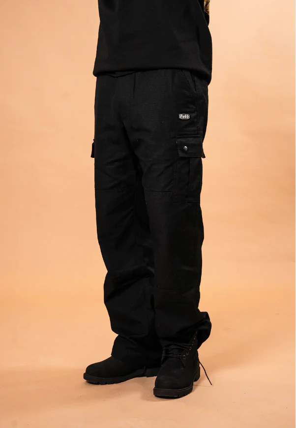 FELT "RIPSTOP" CARGO PANTS (BLACK) - Image 4