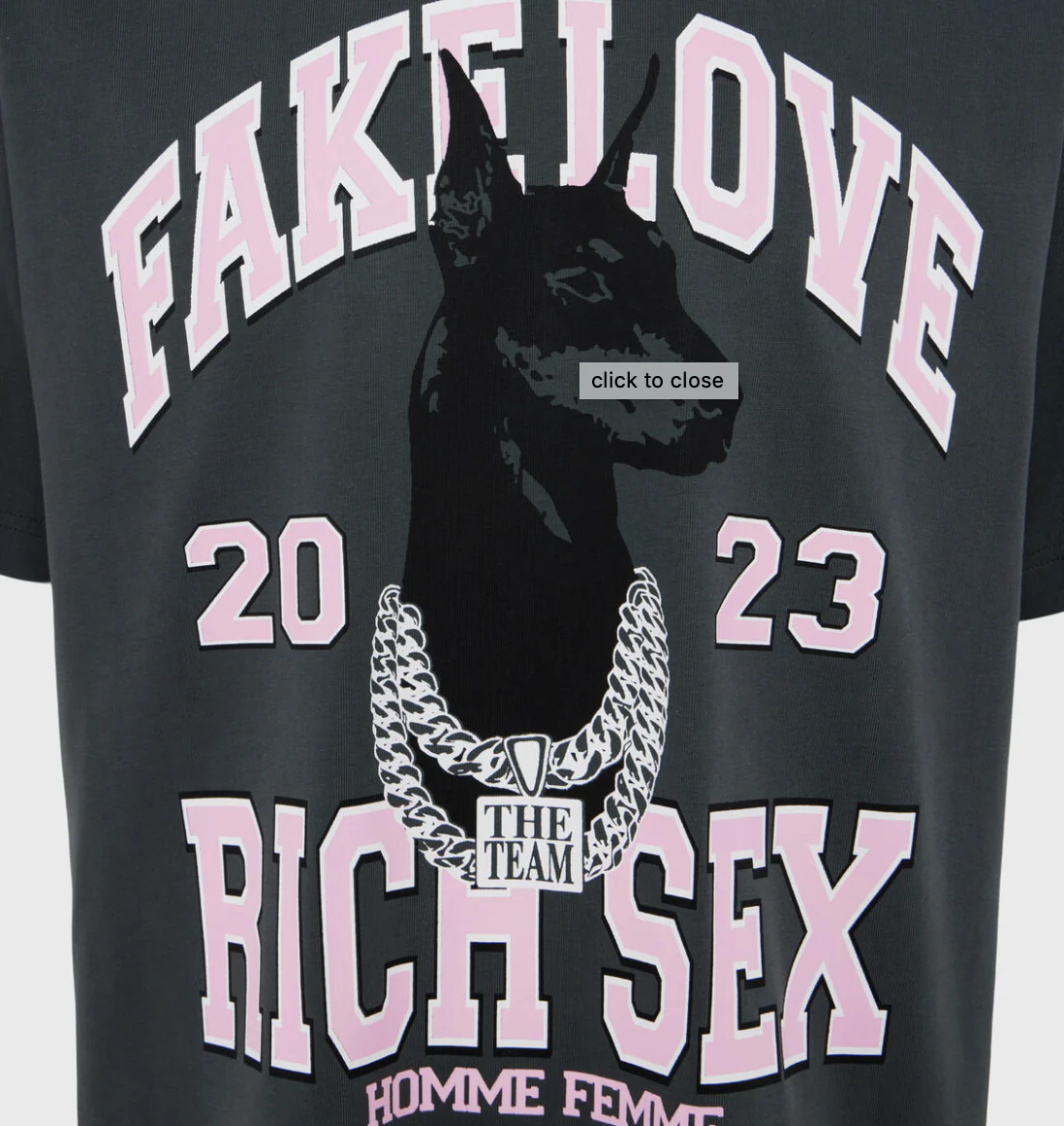 HOMME FEMME "PUREBREED" TEE (CHARCOAL) - Image 3