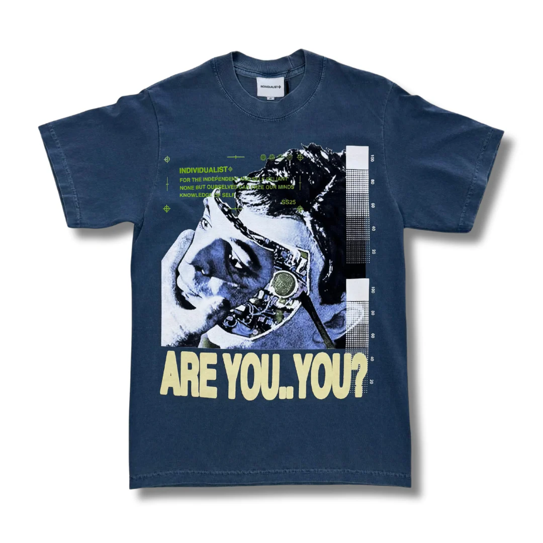 INDIVIDUALIST LAB "ARE YOU" TEE (FADED BLUE)
