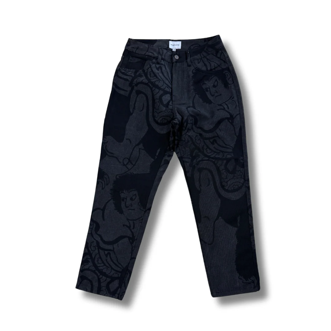 INDIVIDUALIST LAB "KINTARO PRINT" JEANS (BLACK) - Image 3