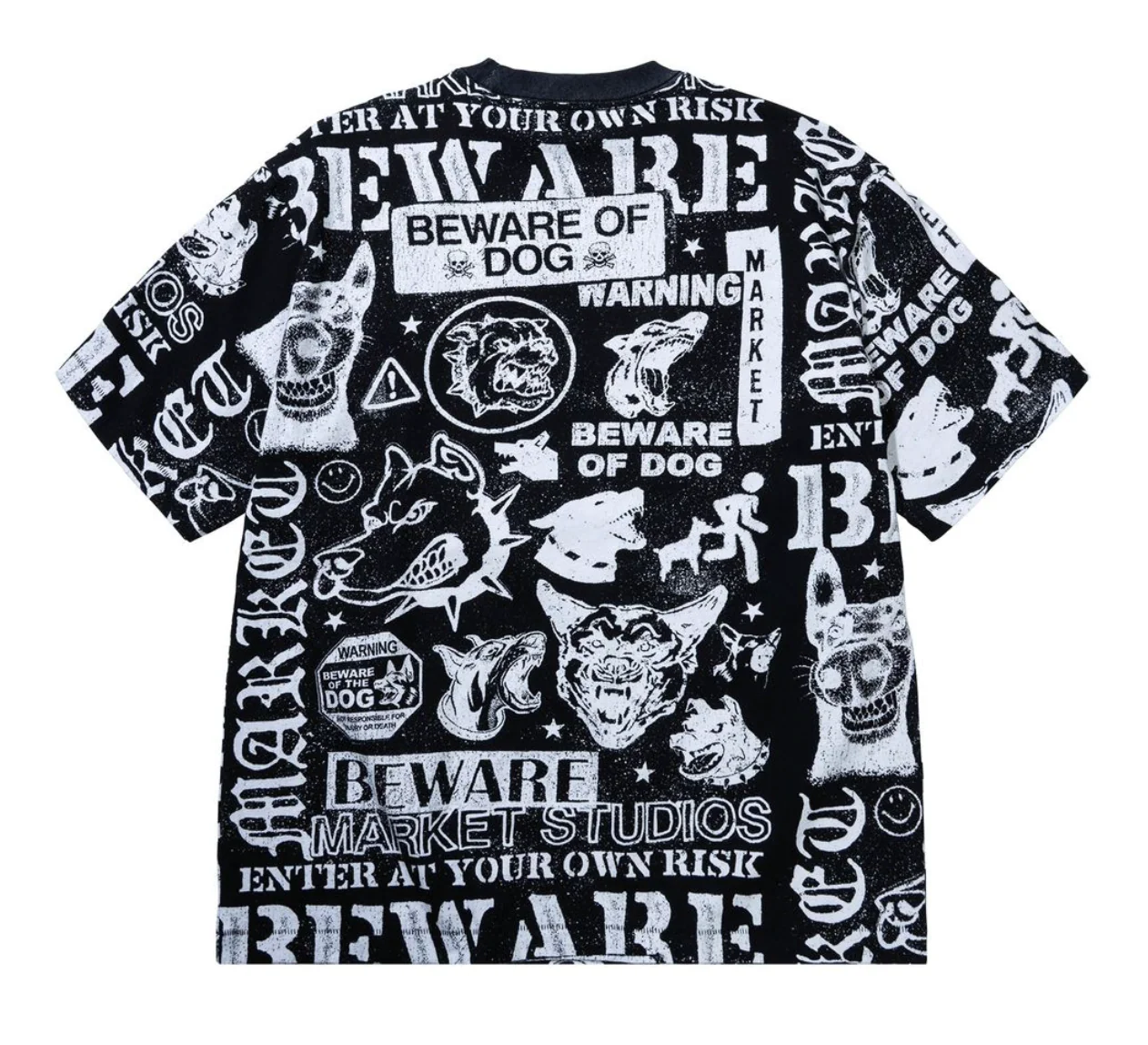 MARKET "BEWARE" ALL OVER PRINT TEE (BLACK) - Image 2