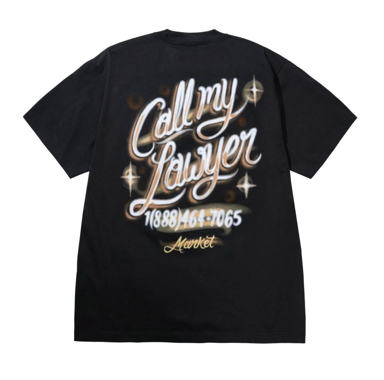 MARKET "CALL MY LAWYER AIRBRUSH" TEE (WASHED BLACK) - Image 2