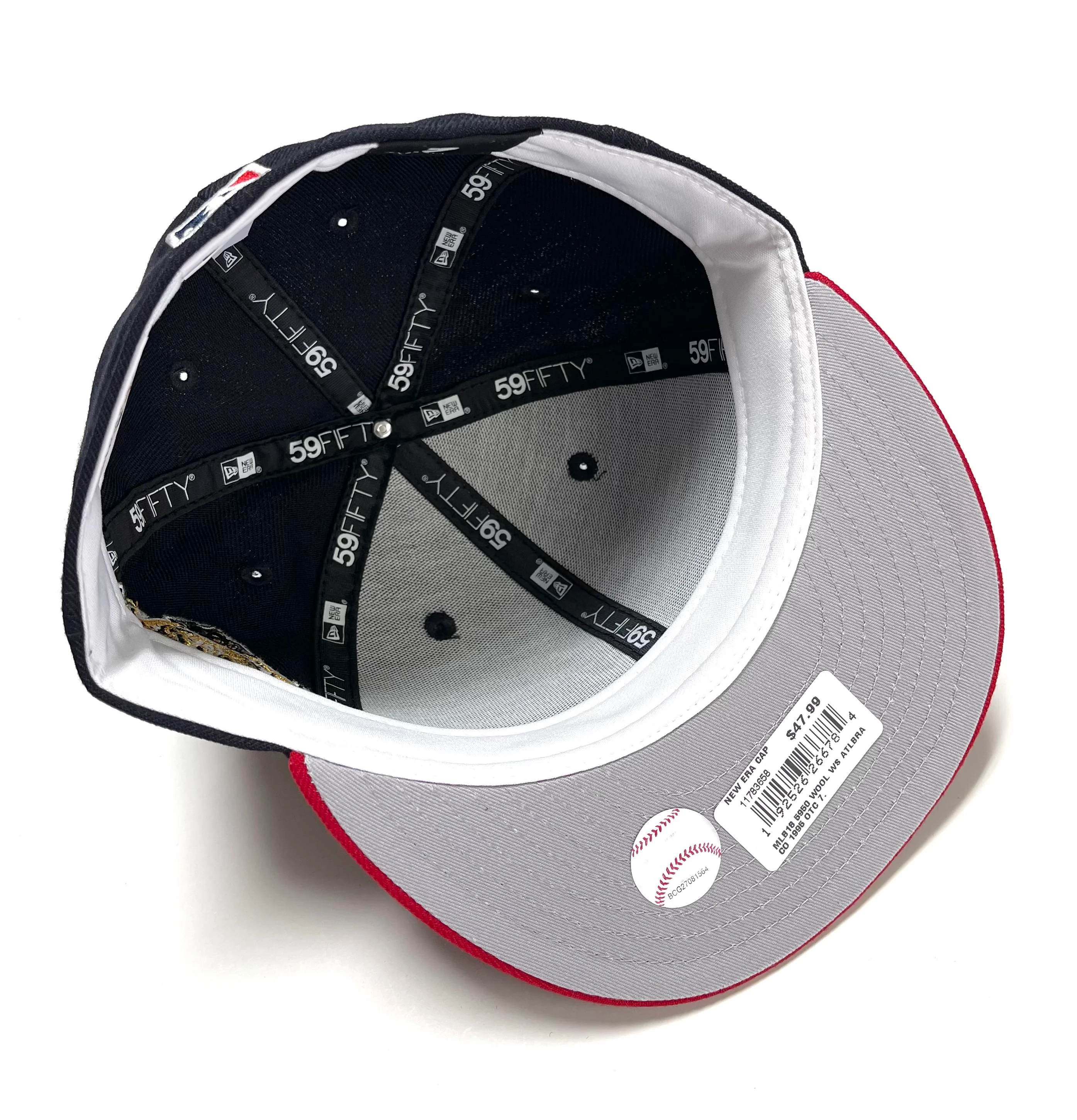 NEW ERA "1995 WS SIDE PATCH" ATLANTA BRAVES FITTED HAT (NAVY/RED) - Image 3