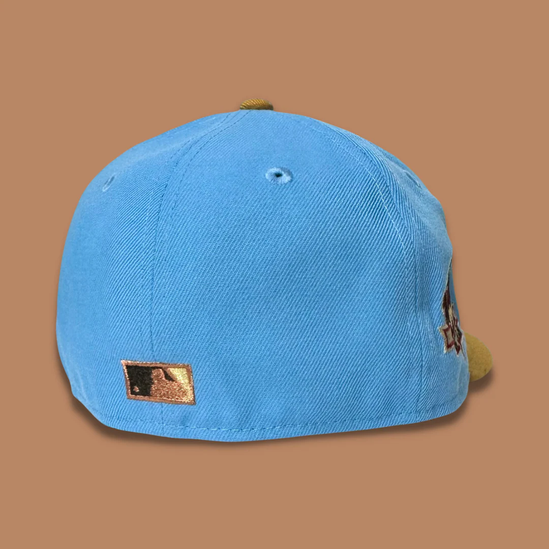 NEW ERA “3RD EYE" OAKLAND ATHLETICS FITTED HAT (LIGHT BLUE/TAN) - Image 3