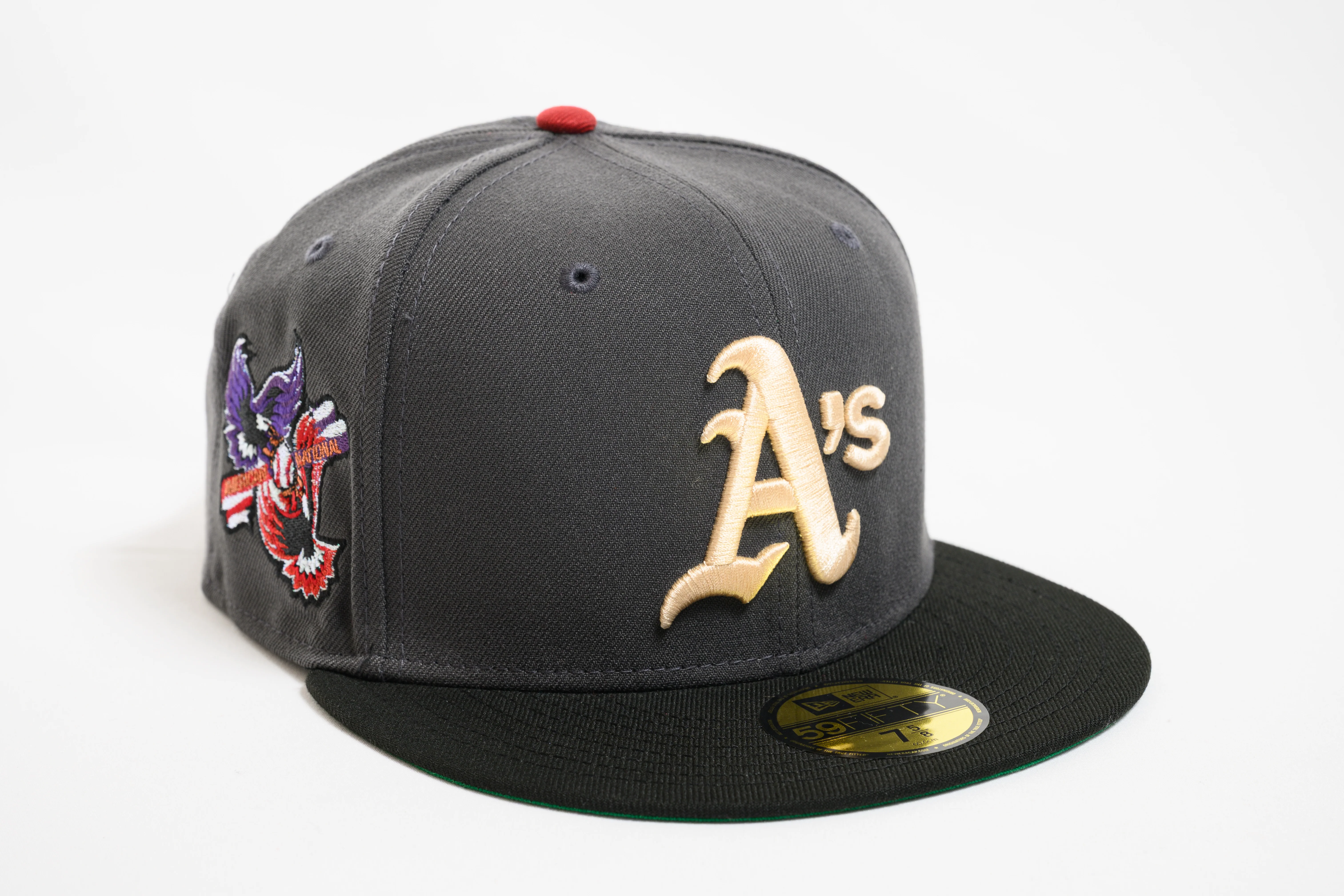 NEW ERA "3RD STRIKE AKUMA" OAKLAND ATHLETICS FITTED HAT (DARK GRAPHITE/BLACK)