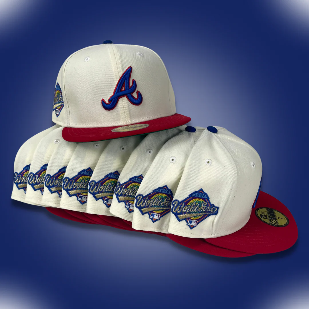 NEW ERA "96 DREAM TEAM" ATLANTA BRAVES FITTED HAT (CHROME/RED)