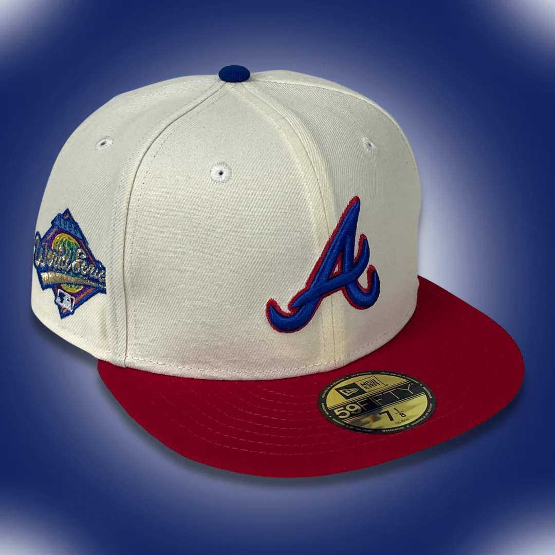 NEW ERA "96 DREAM TEAM" ATLANTA BRAVES FITTED HAT (CHROME/RED) - Image 2