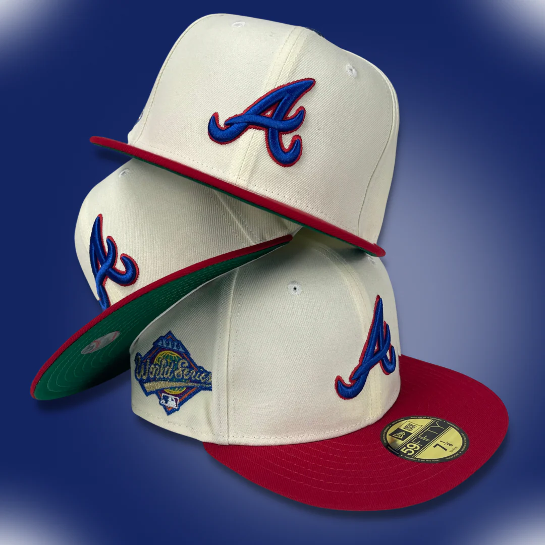 NEW ERA "96 DREAM TEAM" ATLANTA BRAVES FITTED HAT (CHROME/RED) - Image 5