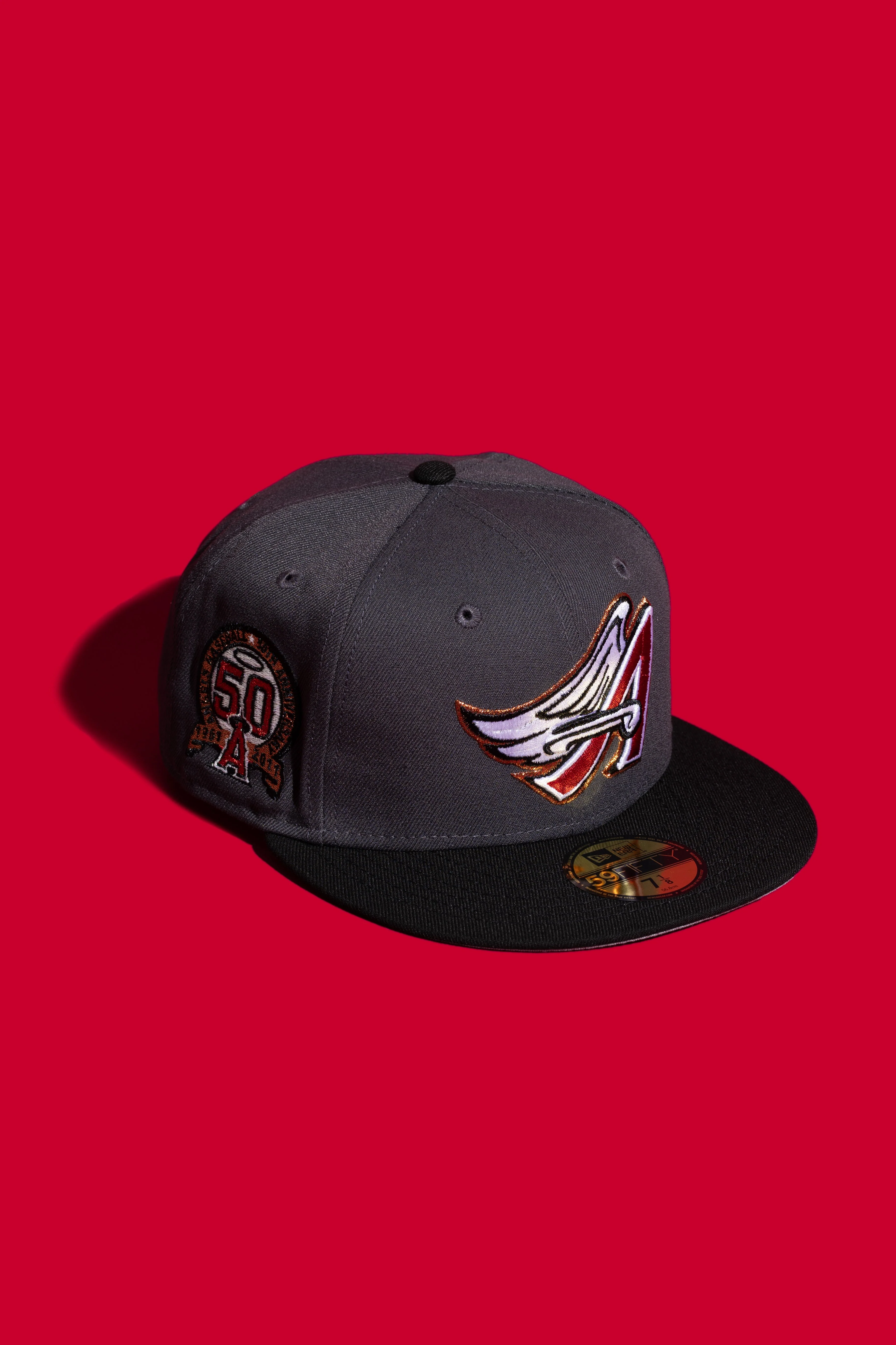 NEW ERA "AKUMA" ANAHEIM ANGELS FITTED HAT (GREY/CHARCOAL GREY) - Image 6