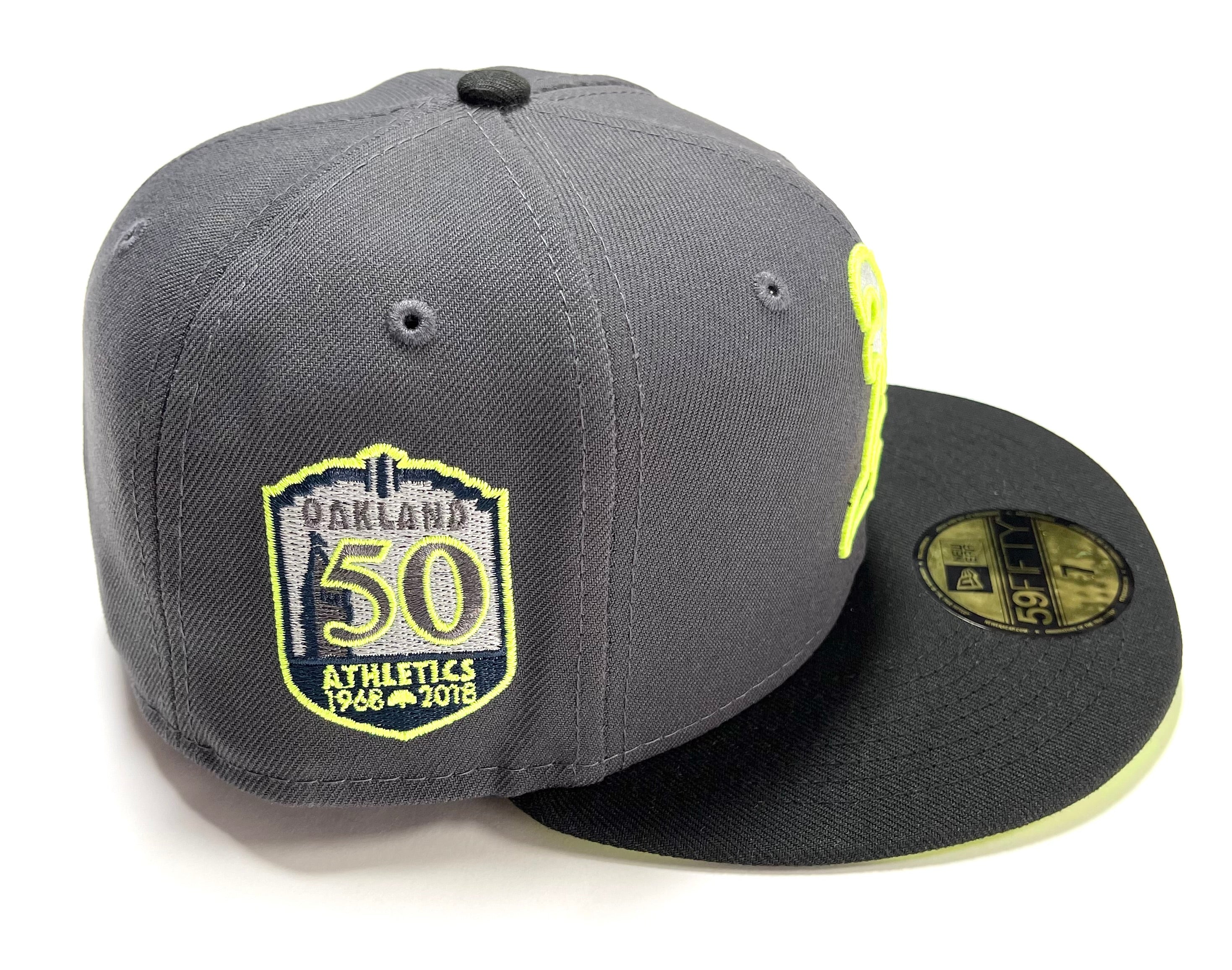 NEW ERA "AM95" OAKLAND A'S FITTED HAT (DARK GRAPHITE/BLACK) (SIZE 7 3/8) - Image 3