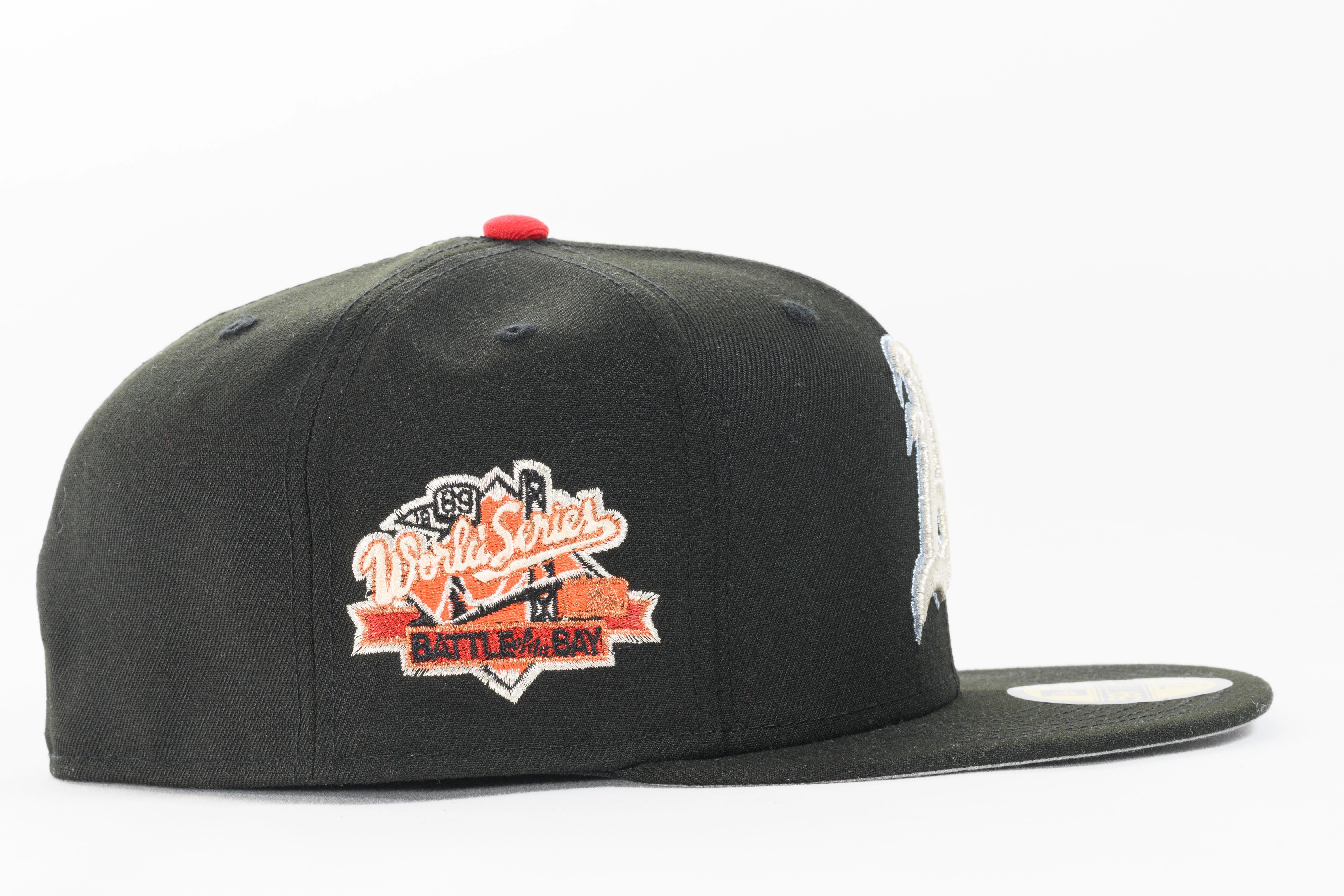 NEW ERA "APES" OAKLAND ATHLETICS FITTED HAT (BLACK/SILVER/RED) - Image 6