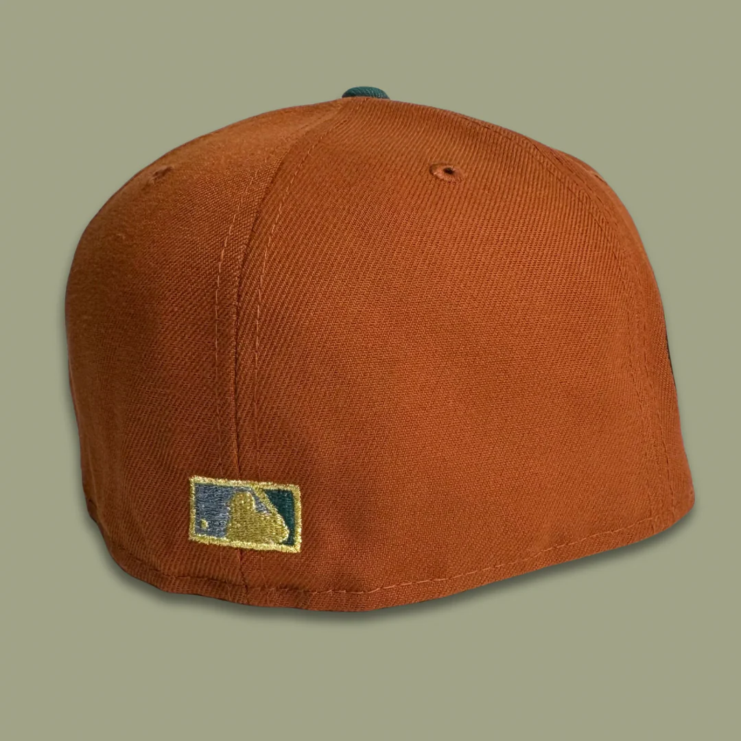 NEW ERA "AQUA" ANAHEIM ANGELS FITTED HAT (RUST/PINE GREEN) - Image 5