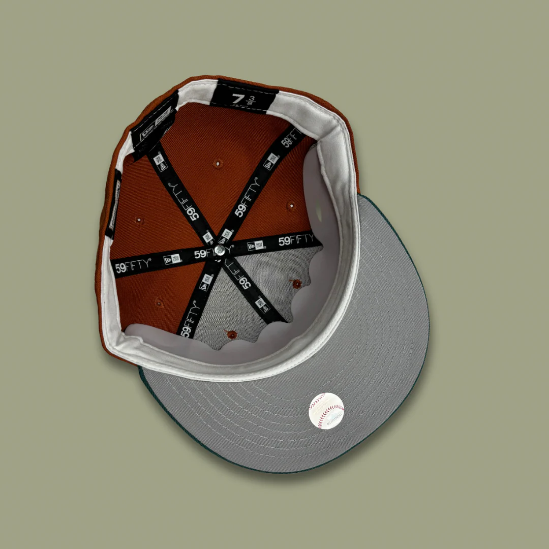 NEW ERA "AQUA" ANAHEIM ANGELS FITTED HAT (RUST/PINE GREEN) - Image 7