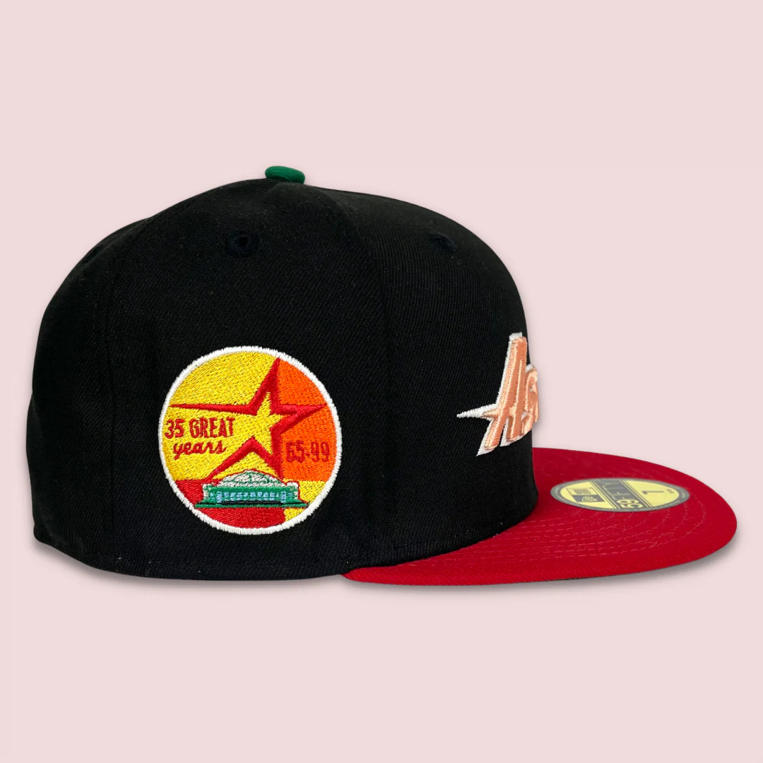 NEW ERA "ASTRO" HOUSTON ASTROS FITTED HAT (BLACK/RED) - Image 2