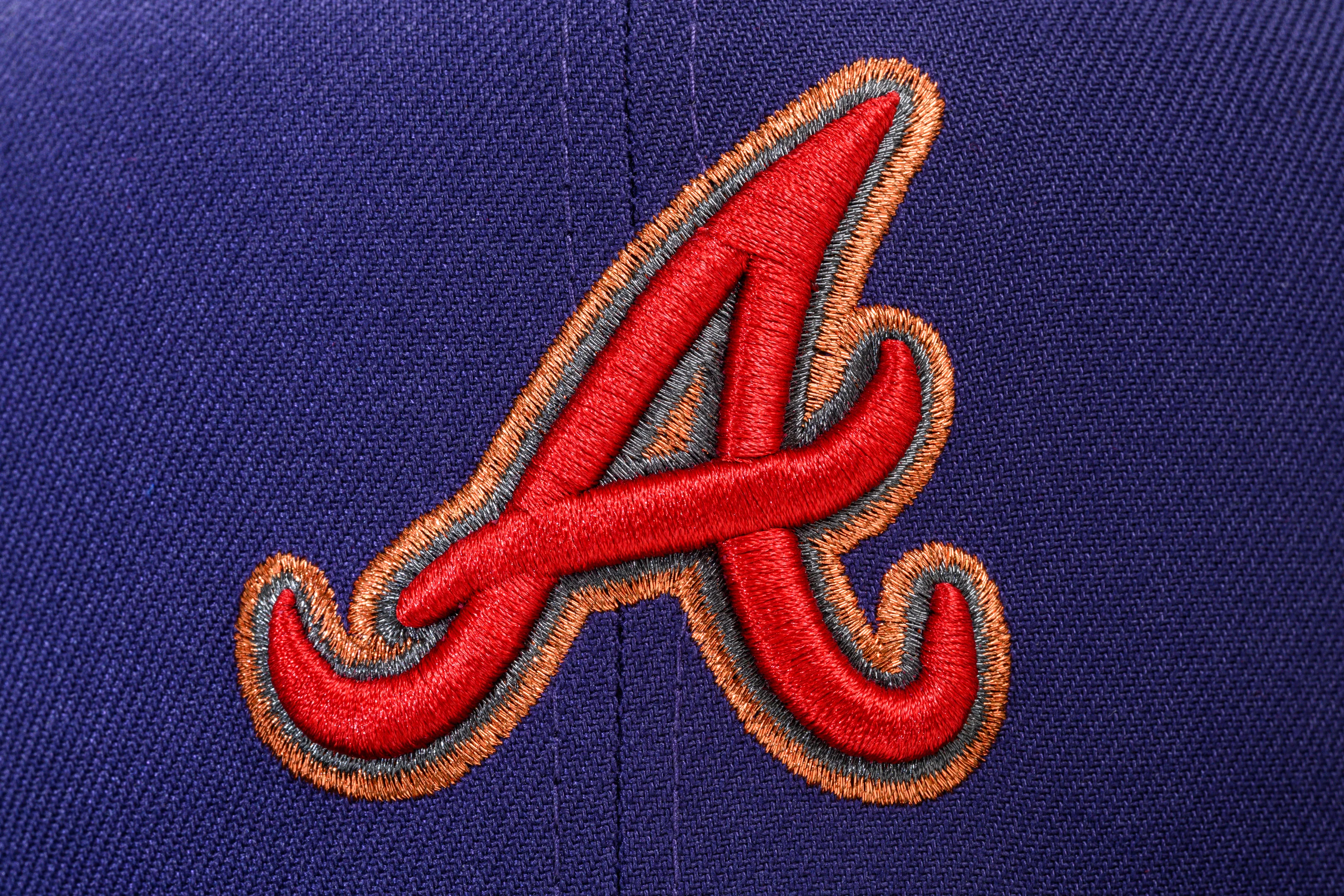 NEW ERA "ATL" ATLANTA BRAVES FITTED HAT (PURPLE/NAVY/RED) - Image 7