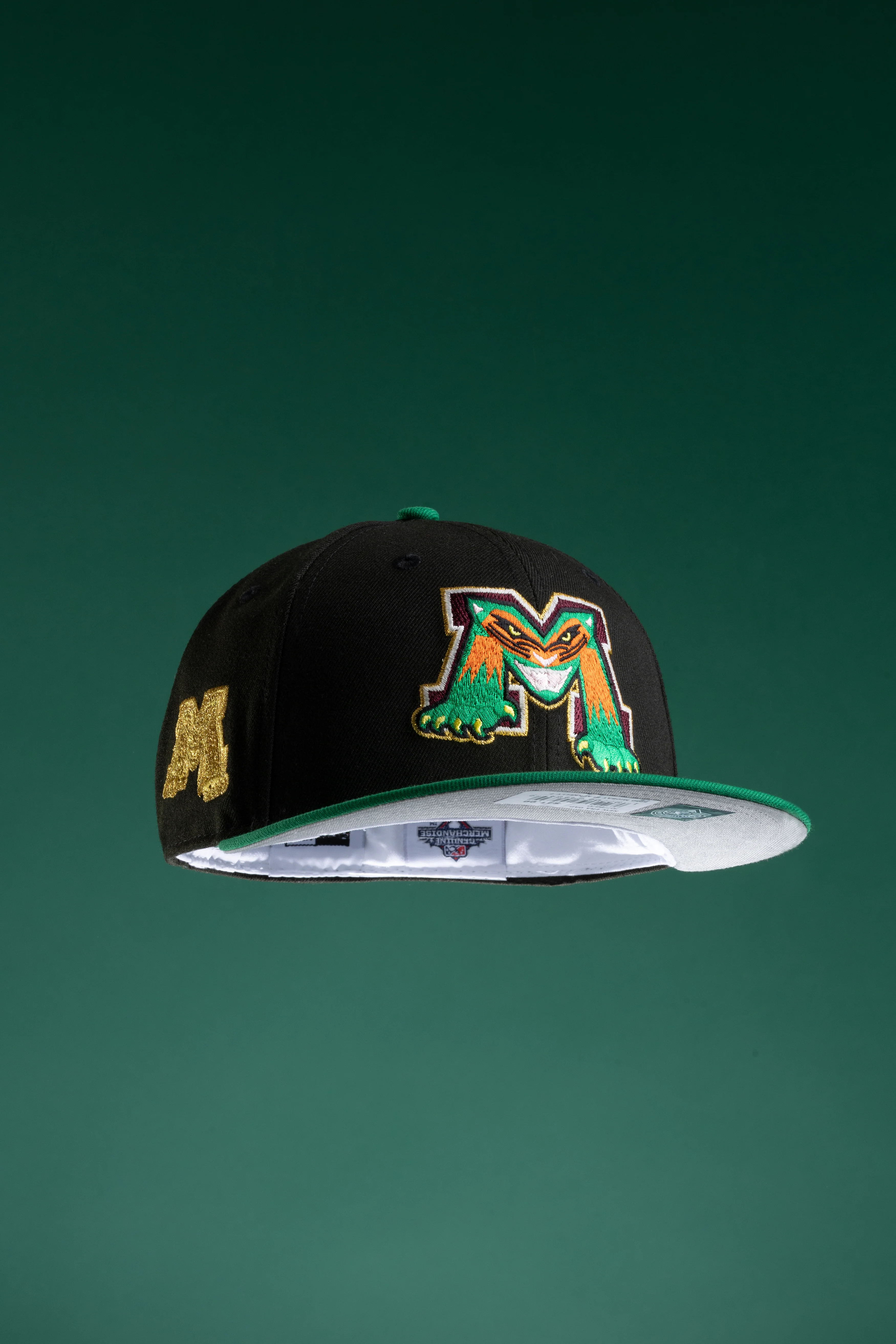NEW ERA "BATTLE CAT" MICHIGAN BATTLECATS FITTED HAT (BLACK/GREEN)