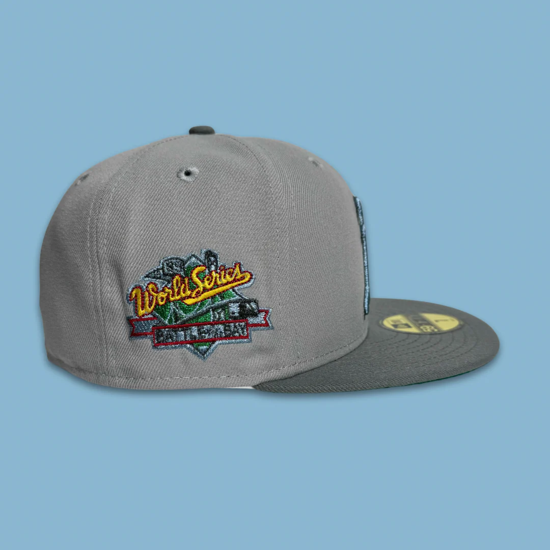 NEW ERA “BAY BRIDGE” OAKLAND A'S FITTED HAT (GREY/STORM GREY) - Image 2