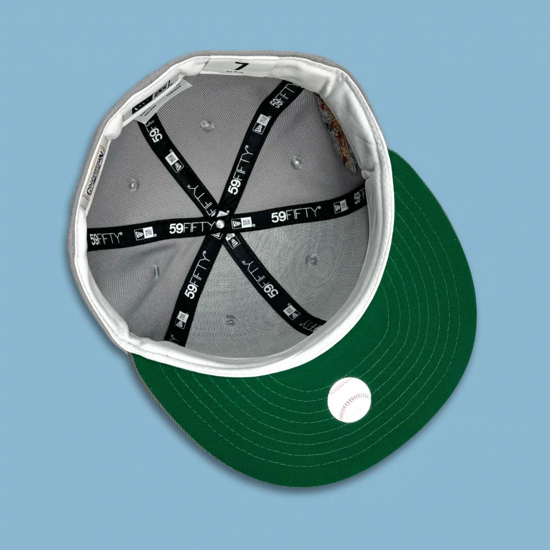 NEW ERA “BAY BRIDGE” OAKLAND A'S FITTED HAT (GREY/STORM GREY) - Image 4