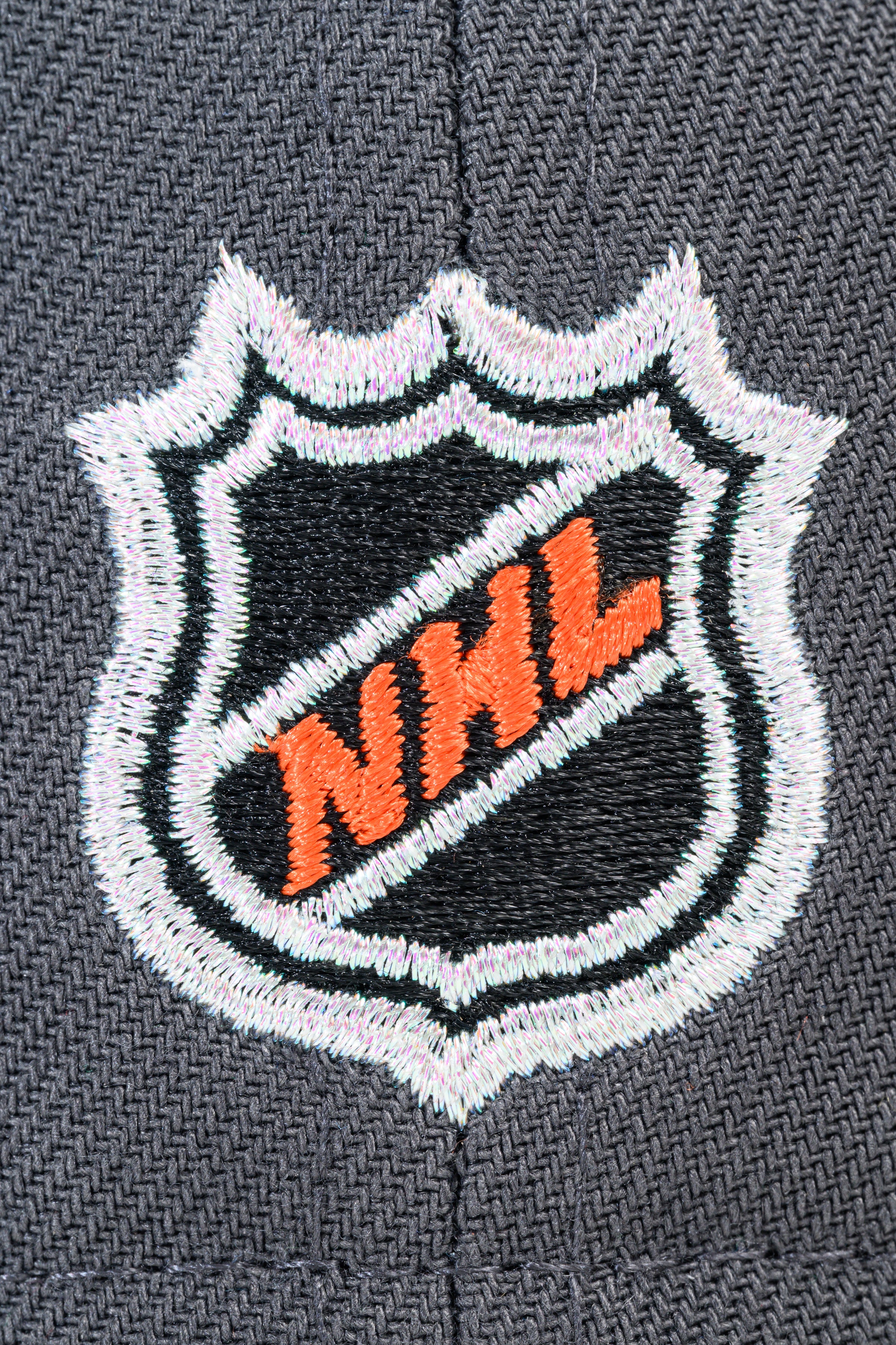 NEW ERA "BAY WATERS” SAN JOSE SHARKS FITTED HAT (DARK GRAPHITE/ORANGE) - Image 4