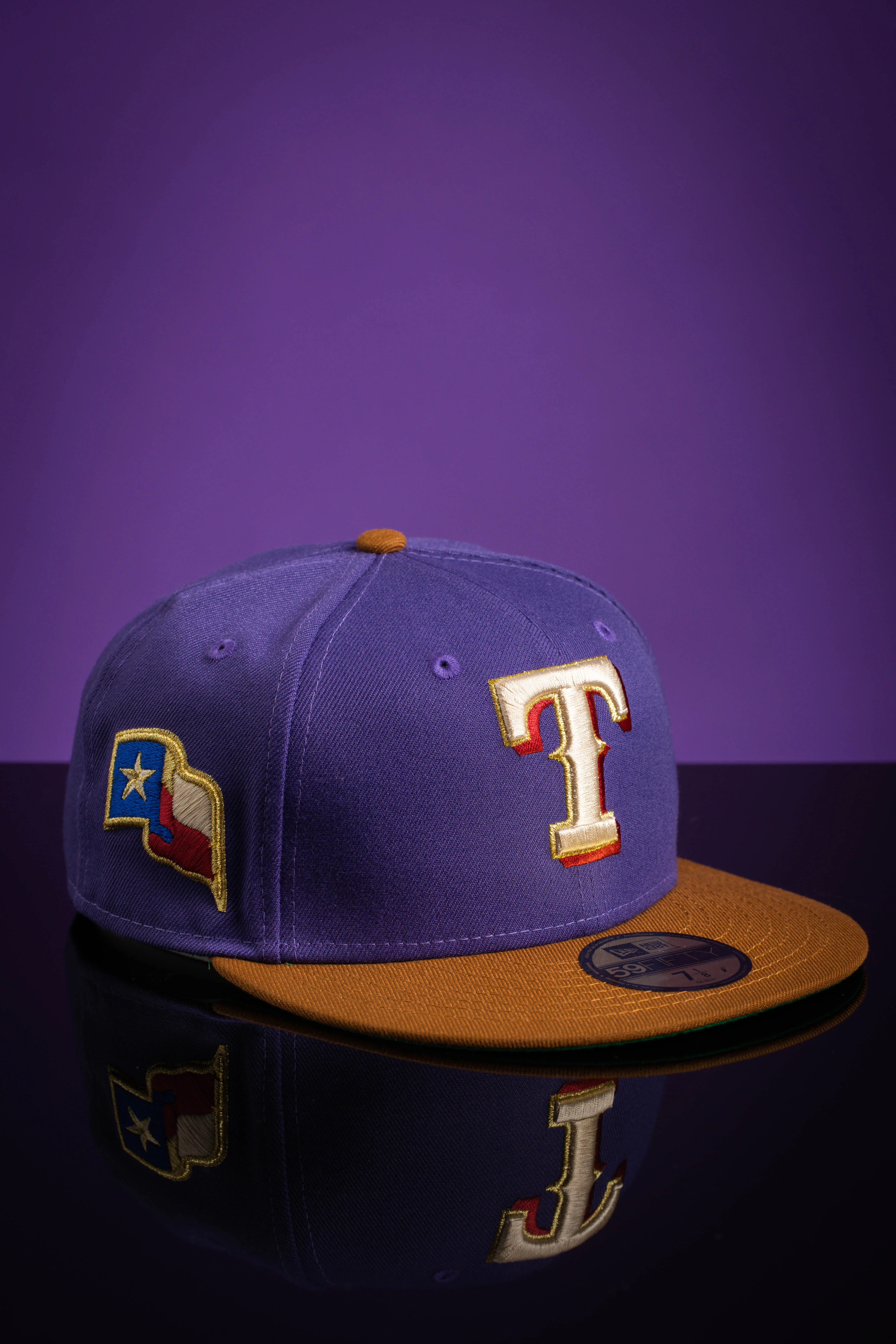 NEW ERA "PURPLE COAT" TEXAS RANGERS FITTED HAT (ORCHID PURPLE/TOASTED PEANUT)