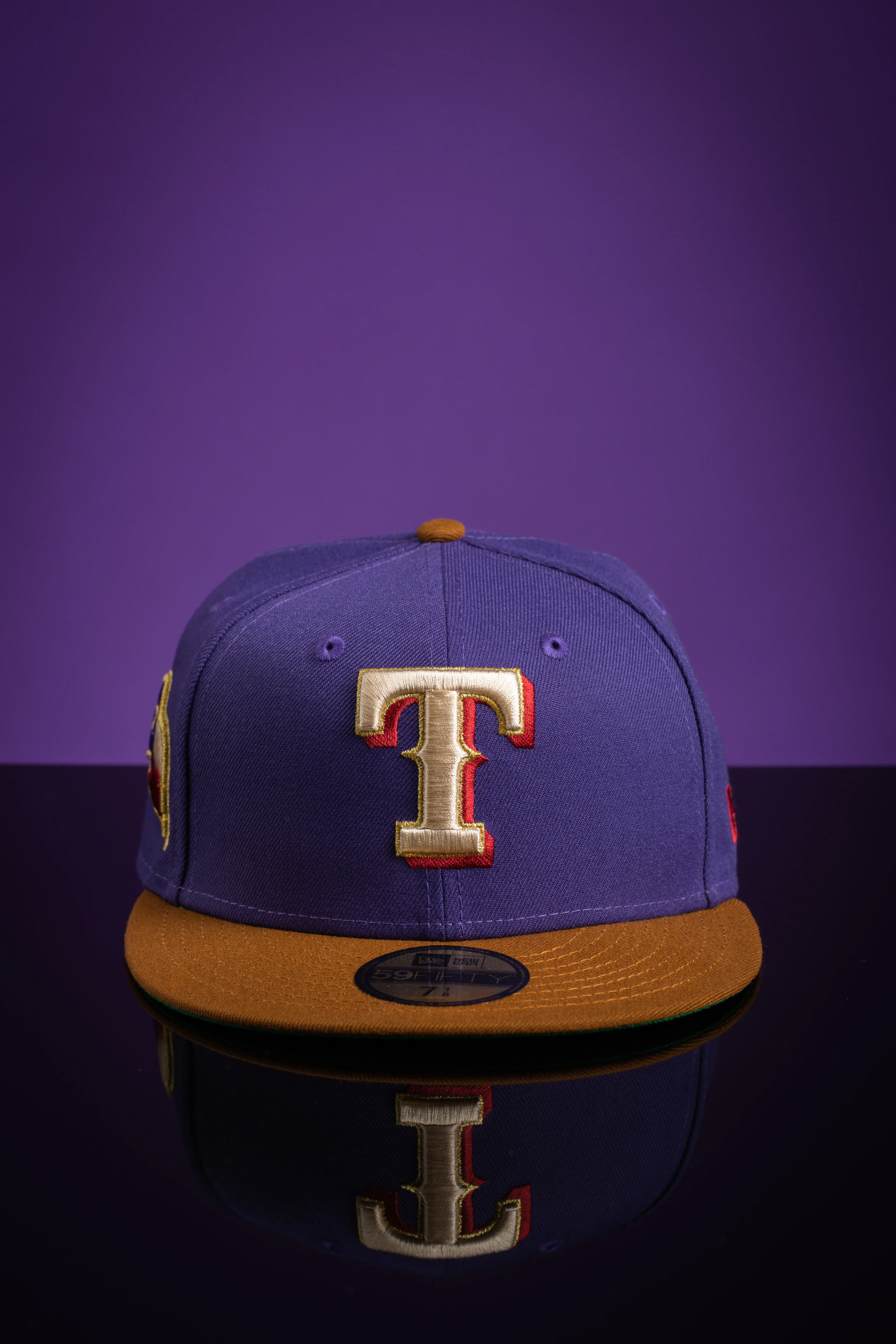 NEW ERA "PURPLE COAT" TEXAS RANGERS FITTED HAT (ORCHID PURPLE/TOASTED PEANUT) - Image 3