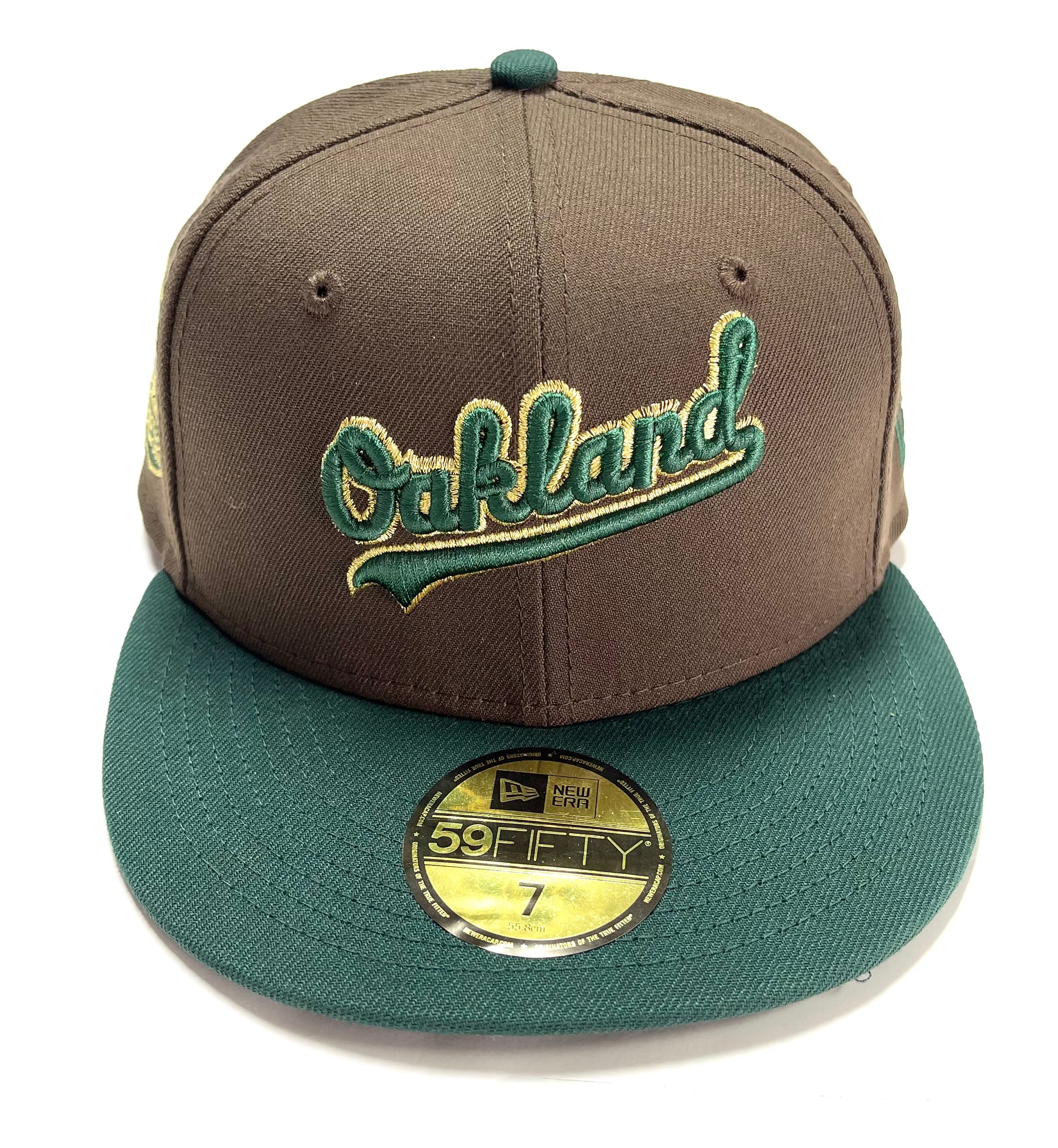 NEW ERA "BEEF & BROCCOLLI" OAKLAND A'S FITTED HAT (WALNUT/DARK GREEN) - Image 2