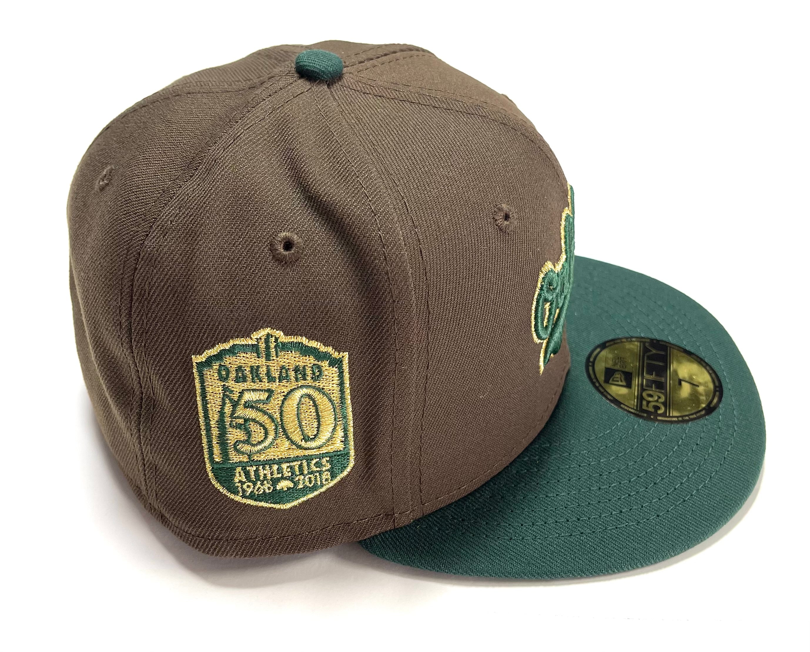NEW ERA "BEEF & BROCCOLLI" OAKLAND A'S FITTED HAT (WALNUT/DARK GREEN) - Image 3