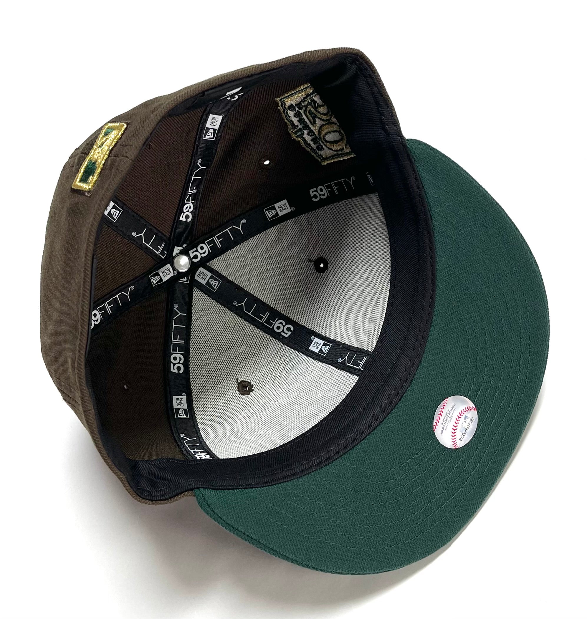 NEW ERA "BEEF & BROCCOLLI" OAKLAND A'S FITTED HAT (WALNUT/DARK GREEN) - Image 4