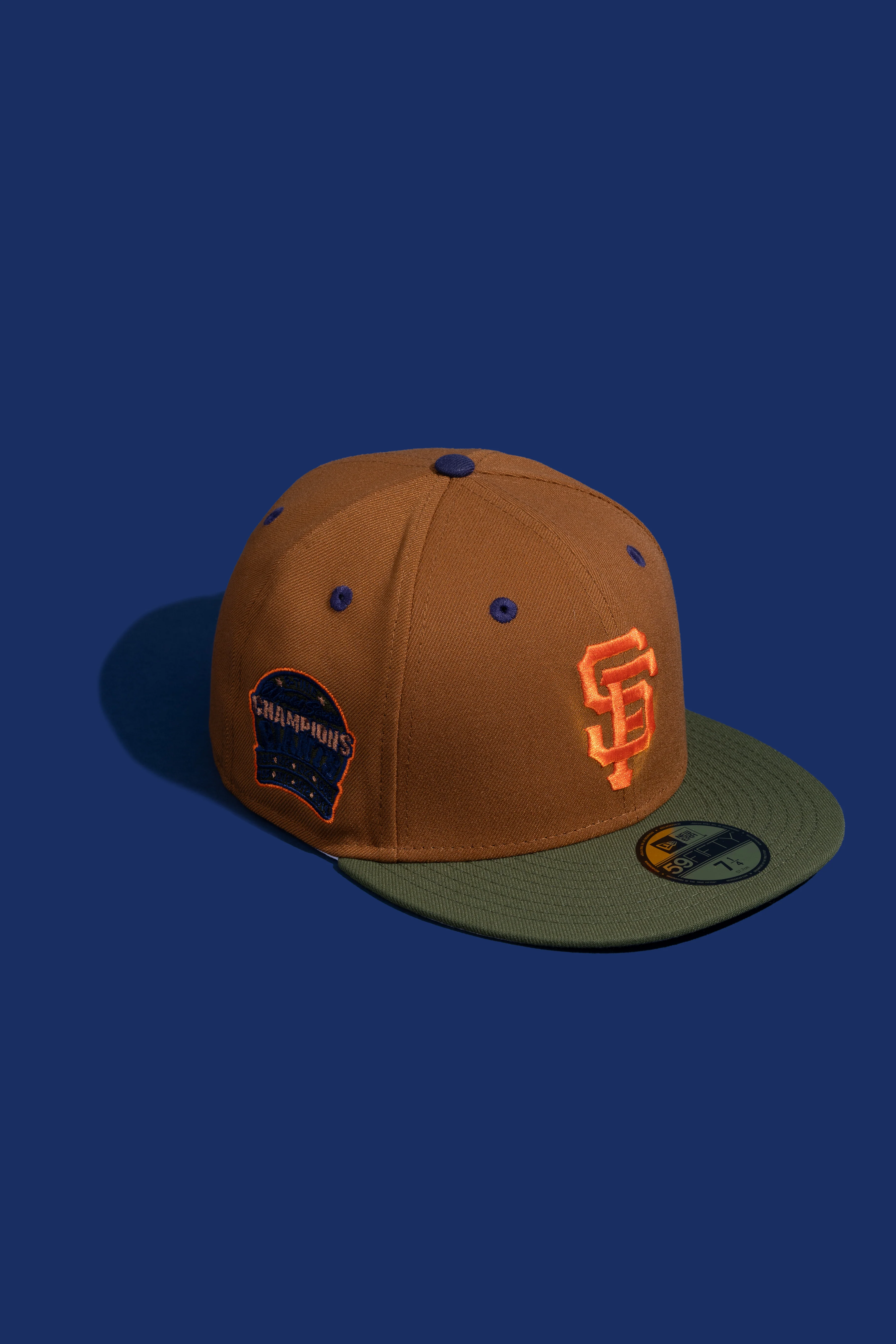 NEW ERA “BLOCK HEAD" SF GIANTS FITTED HAT (WALNUT/OLIVE GREEN)