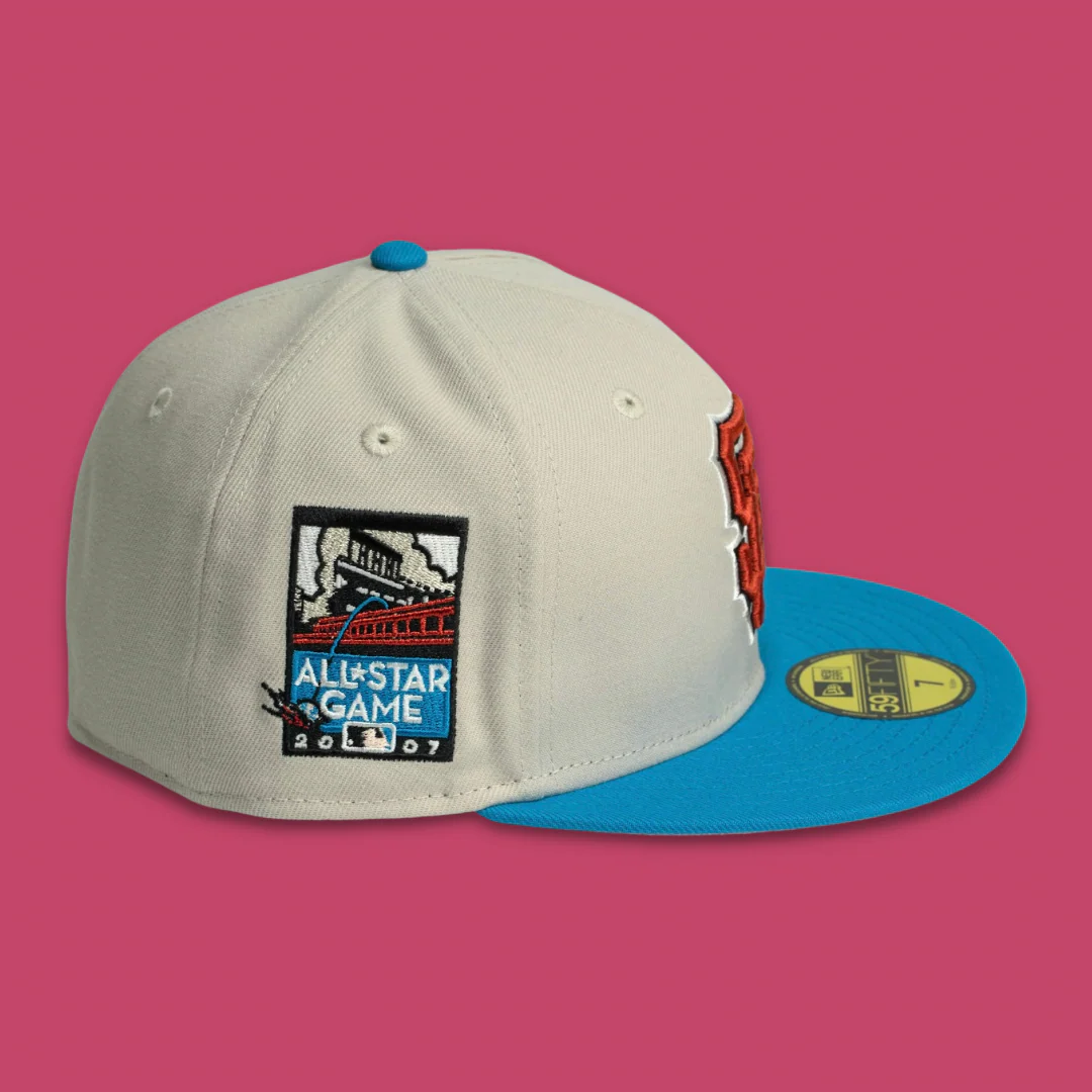 NEW ERA “BLOOD IN THE WATER" SF GIANTS FITTED HAT (STONE GREY/SOUTHWEST BLUE) - Image 3