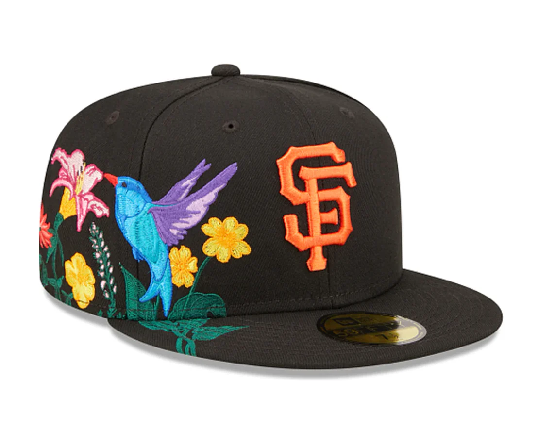 NEW ERA “BLOOMING” SF GIANTS FITTED HAT (BLACK) (SIZE 8) - Image 2
