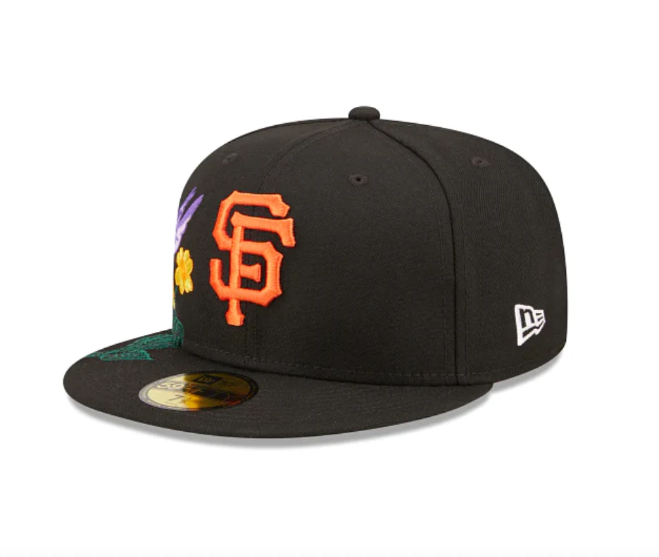 NEW ERA “BLOOMING” SF GIANTS FITTED HAT (BLACK) (SIZE 8) - Image 3