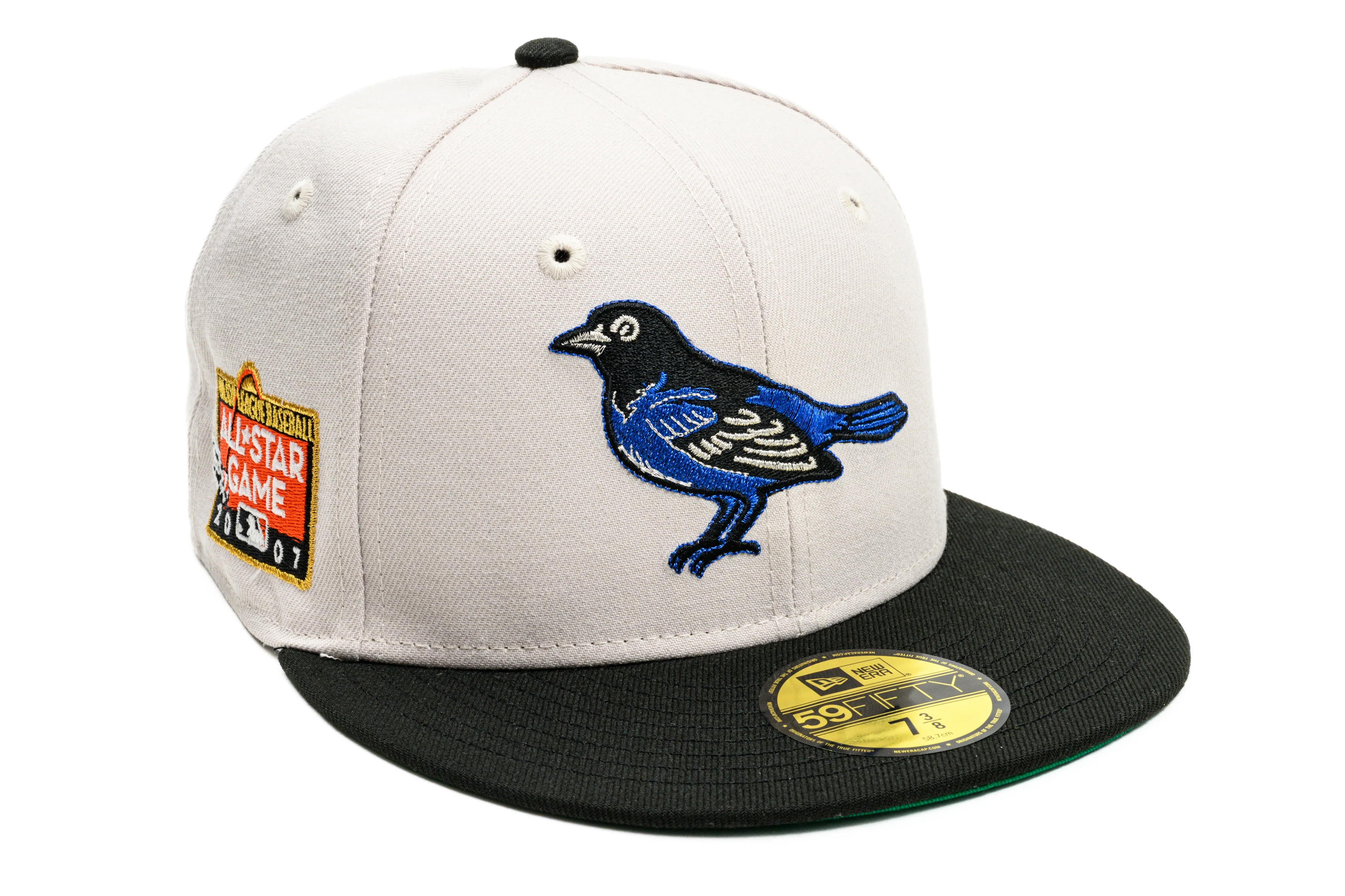 NEW ERA "BLUE BIRD” BALTIMORE ORIOLES FITTED HAT (STONE/BLACK)
