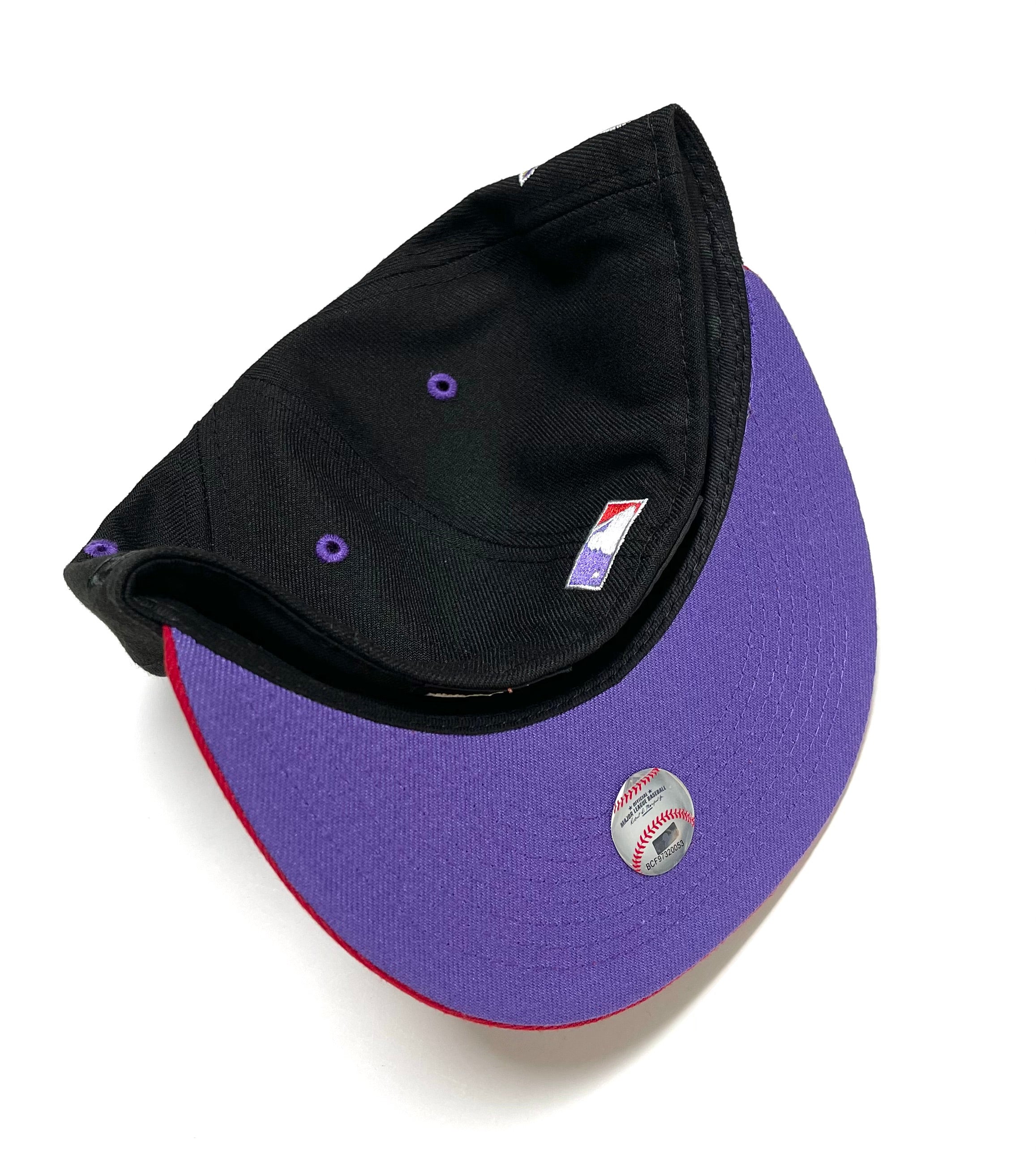 NEW ERA "BRAVEHEART" ATLANTA BRAVES FITTED HAT (BLACK/RED/PURPLE) - Image 3