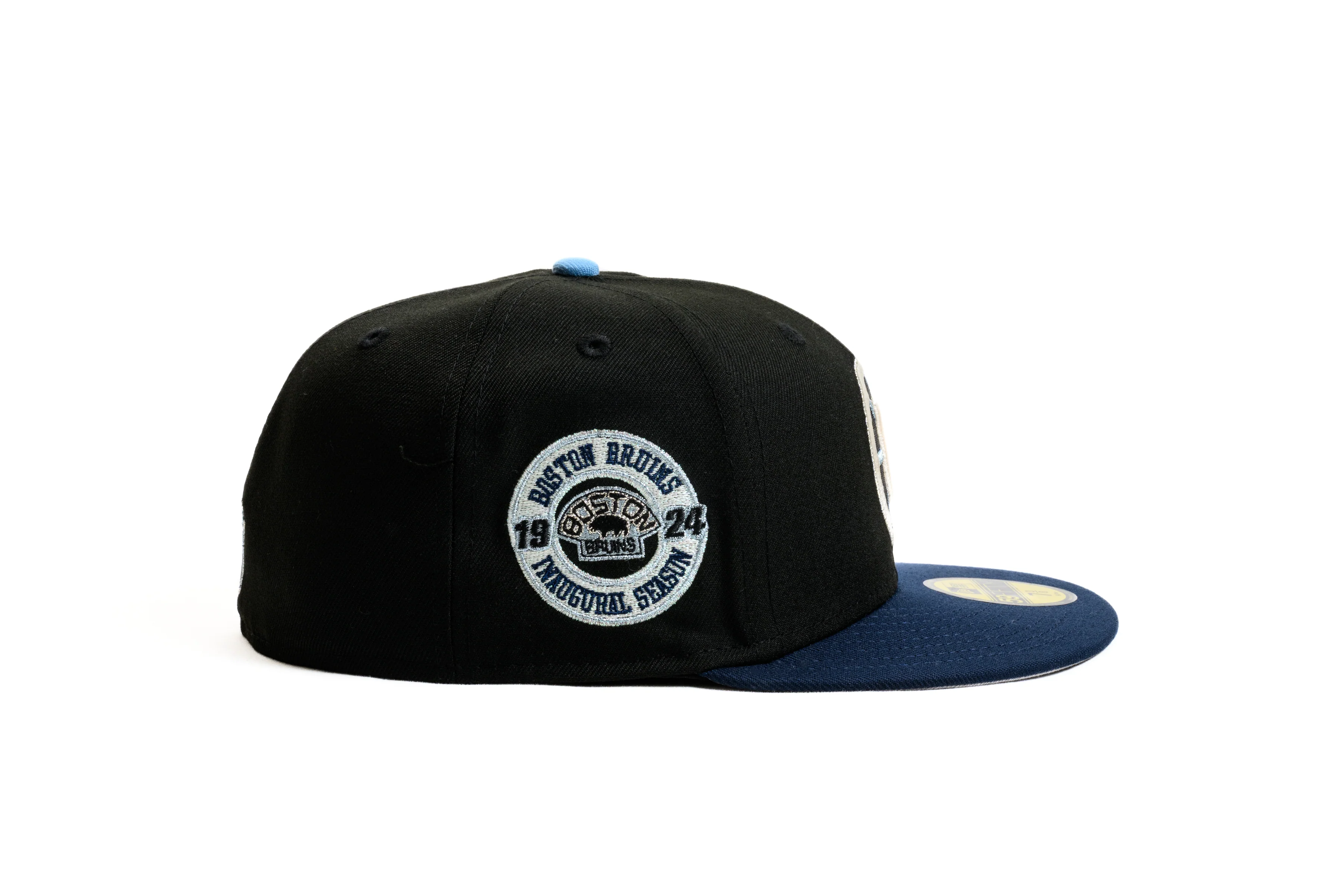 NEW ERA "BULLSEYE" BOSTON BRUINS FITTED HAT (BLACK/OCEANSIDE BLUE/SKY BLUE) - Image 8