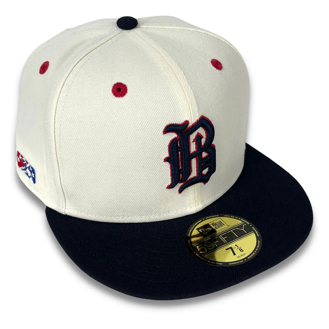 NEW ERA "B'Z WAX 2.0" BIRMINGHAM BARONS FITTED HAT (CHROME WHITE/NAVY) - Image 4