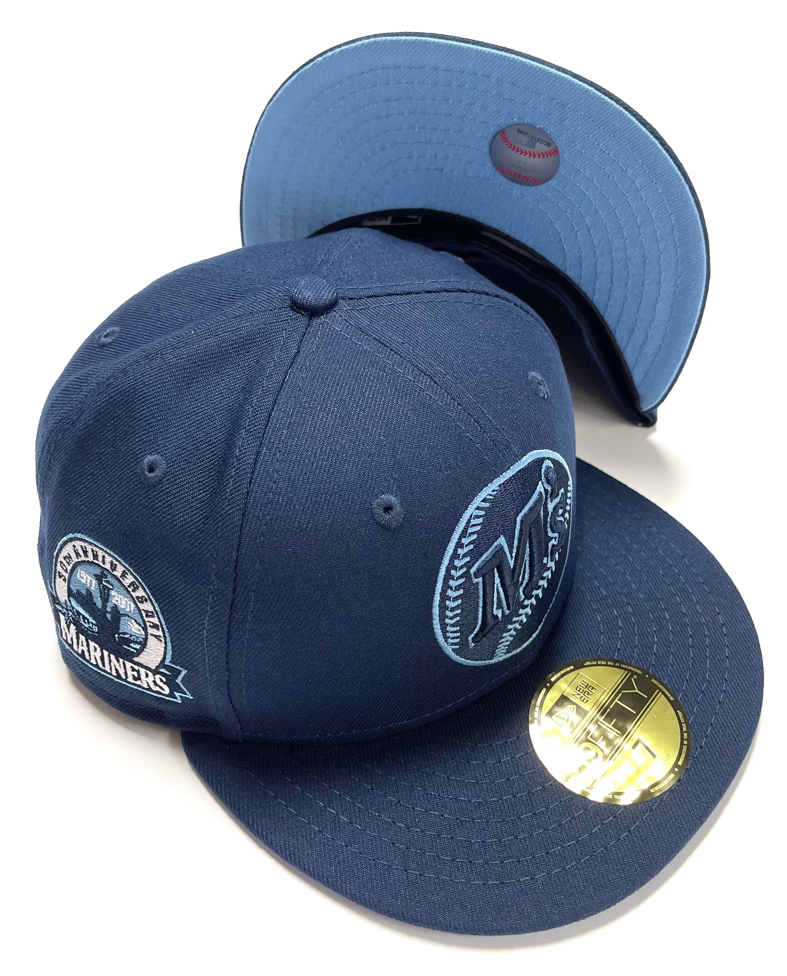 NEW ERA "CHASING M'S" SEATTLE MARINERS FITTED HAT (OCEAN BLUE/LIGHT BLUE)
