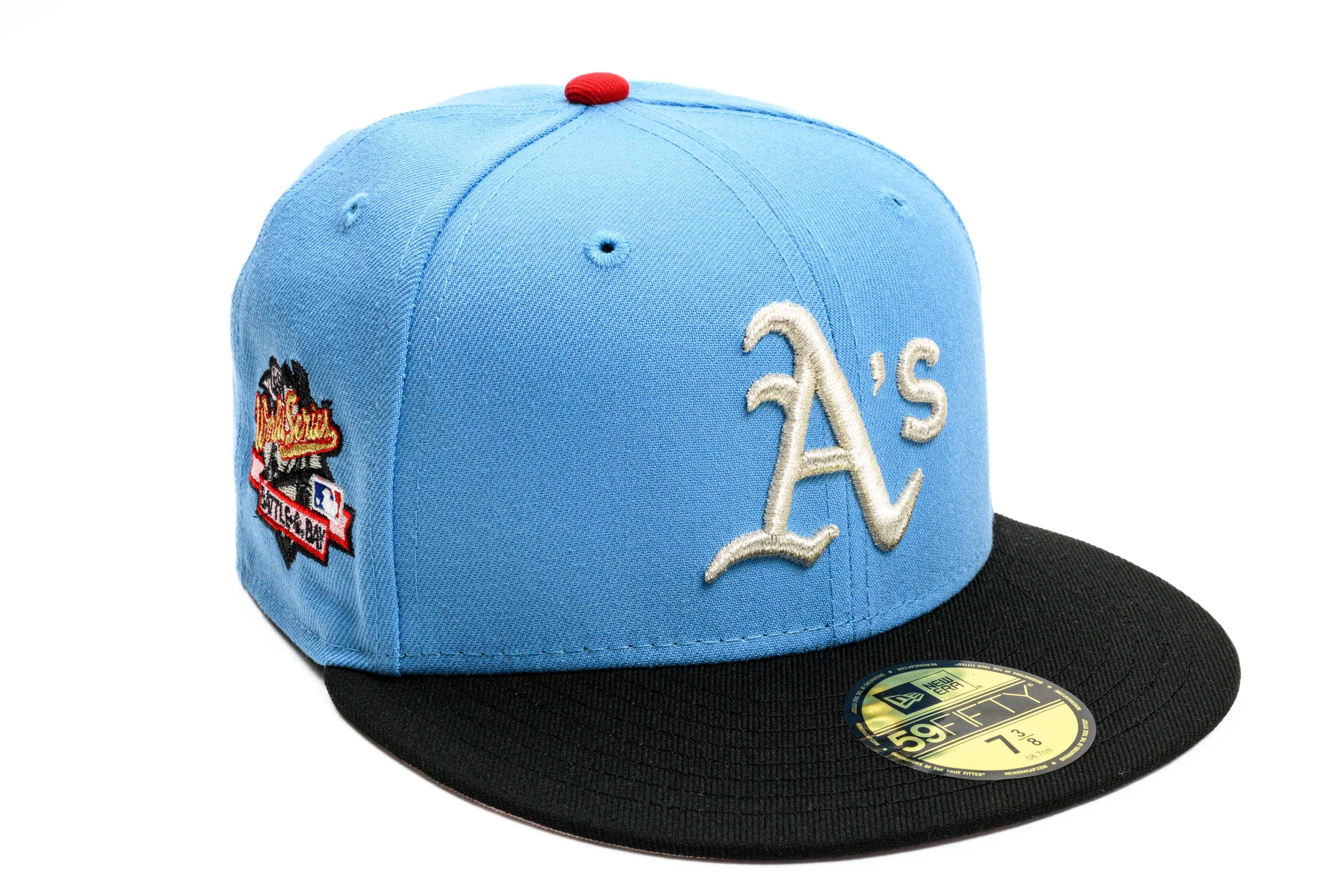 NEW ERA "CIRCUS” OAKLAND ATHLETICS FITTED HAT (SKY BLUE/BLACK/RED)