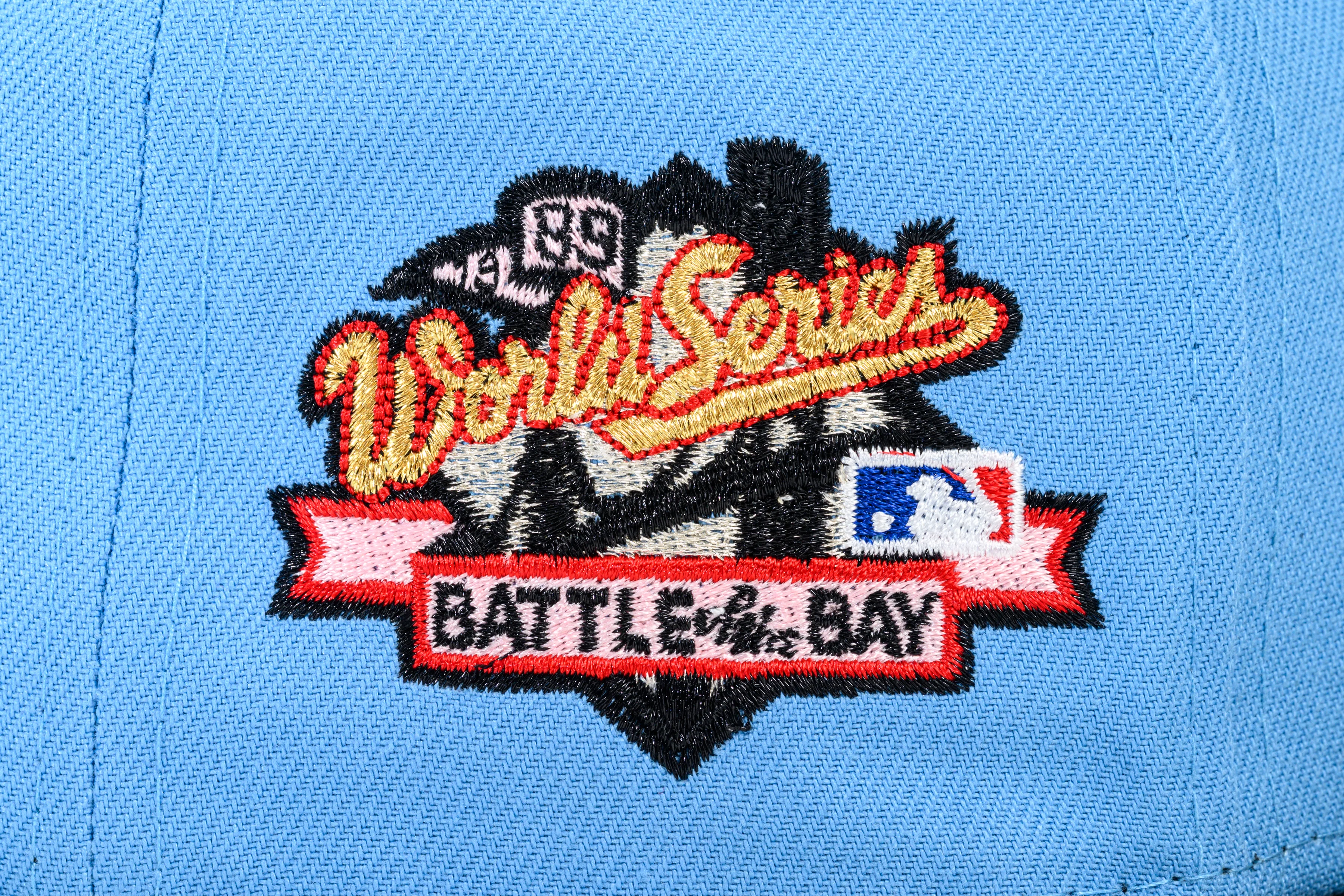 NEW ERA "CIRCUS” OAKLAND ATHLETICS FITTED HAT (SKY BLUE/BLACK/RED) - Image 5