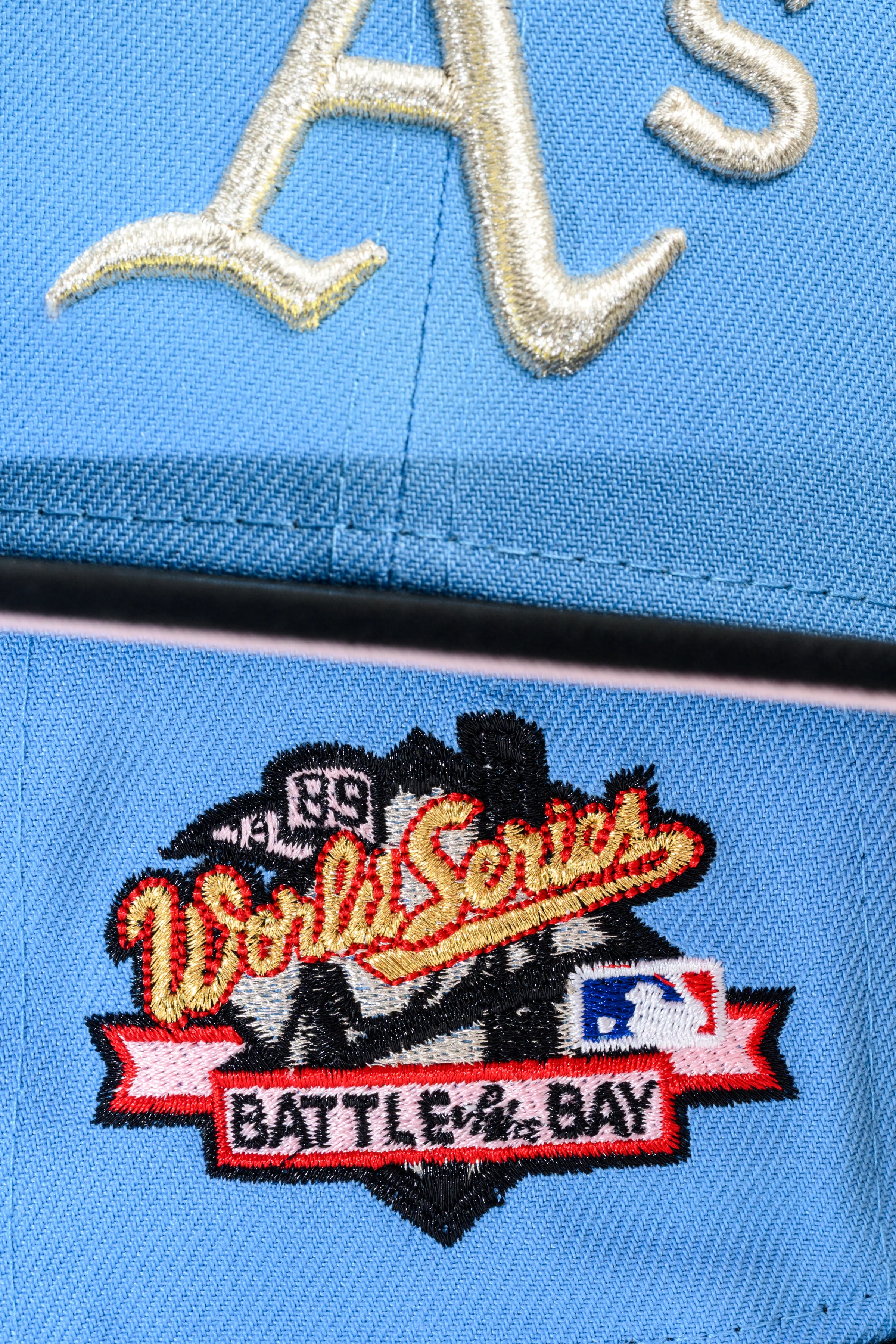 NEW ERA "CIRCUS” OAKLAND ATHLETICS FITTED HAT (SKY BLUE/BLACK/RED) - Image 6