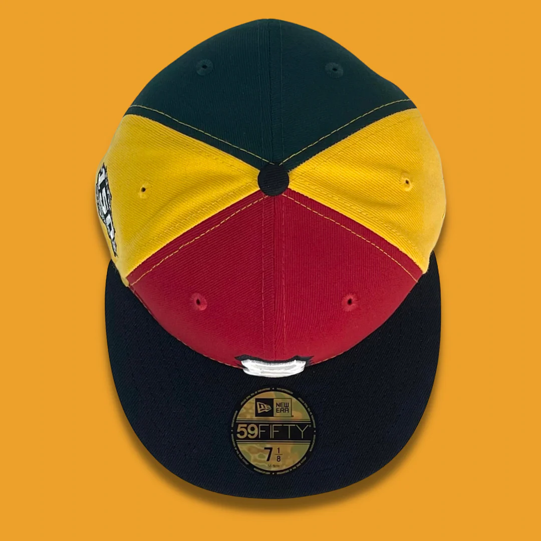 NEW ERA "CORNER POCKET" BOSTON BEES FITTED HAT (RED/YELLOW/GREEN) - Image 2