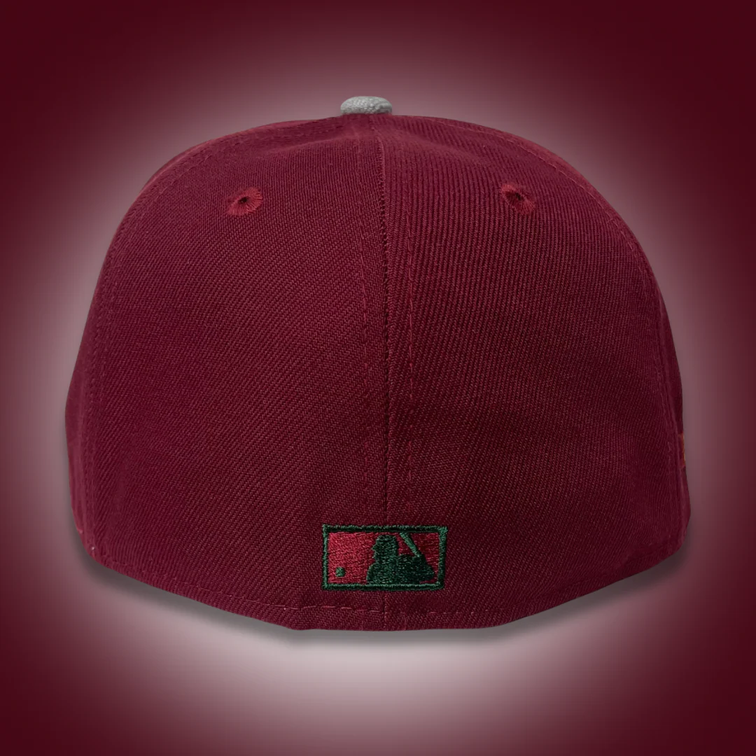 NEW ERA "BIG GAME" OAKLAND ATHLETICS FITTED HAT (CARDINAL RED/HEATHER GREY) - Image 4
