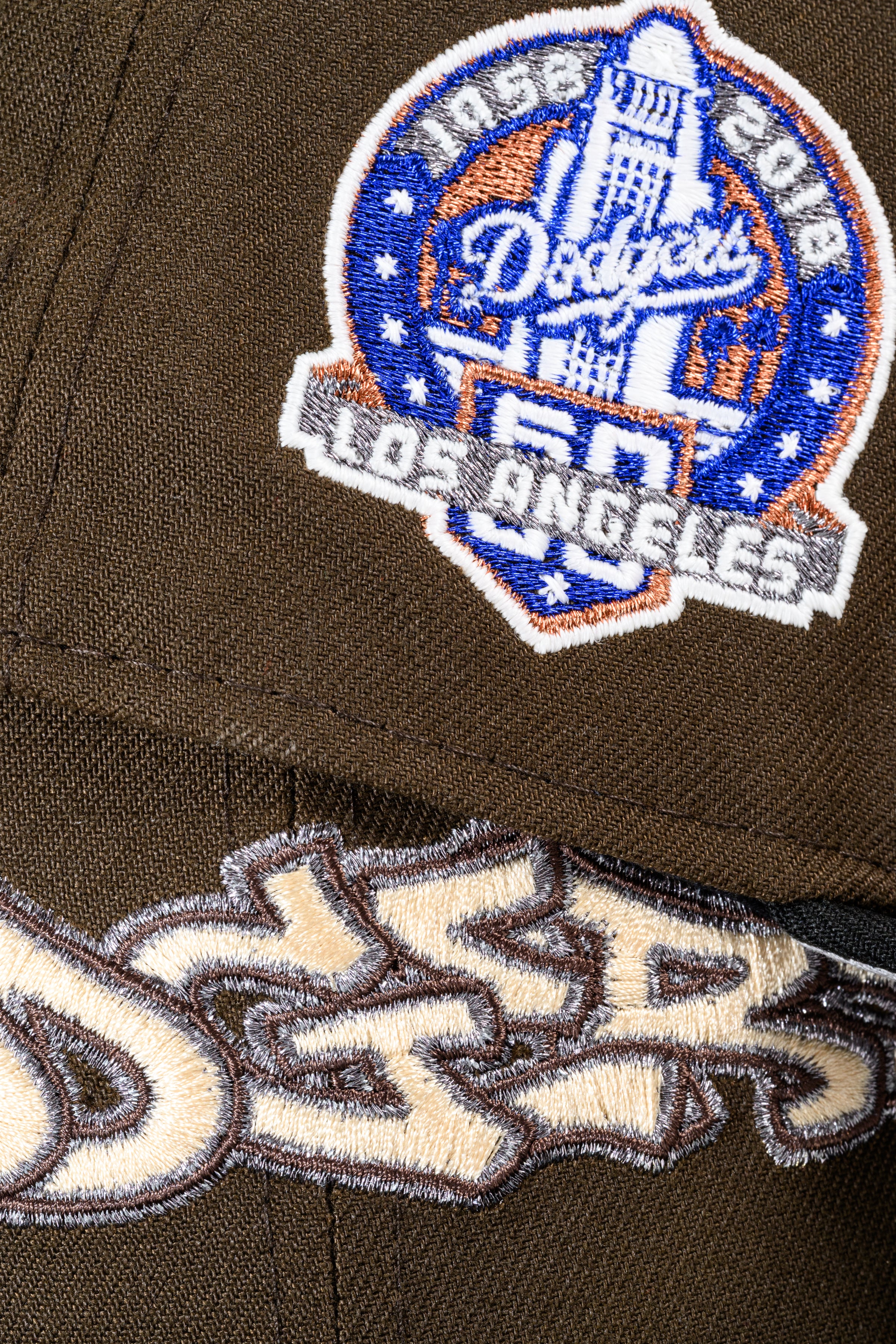 NEW ERA "DELIVER" LOS ANGELES DODGERS FITTED HAT (BURNT WOOD/BLACK/FADED BLUE) - Image 4