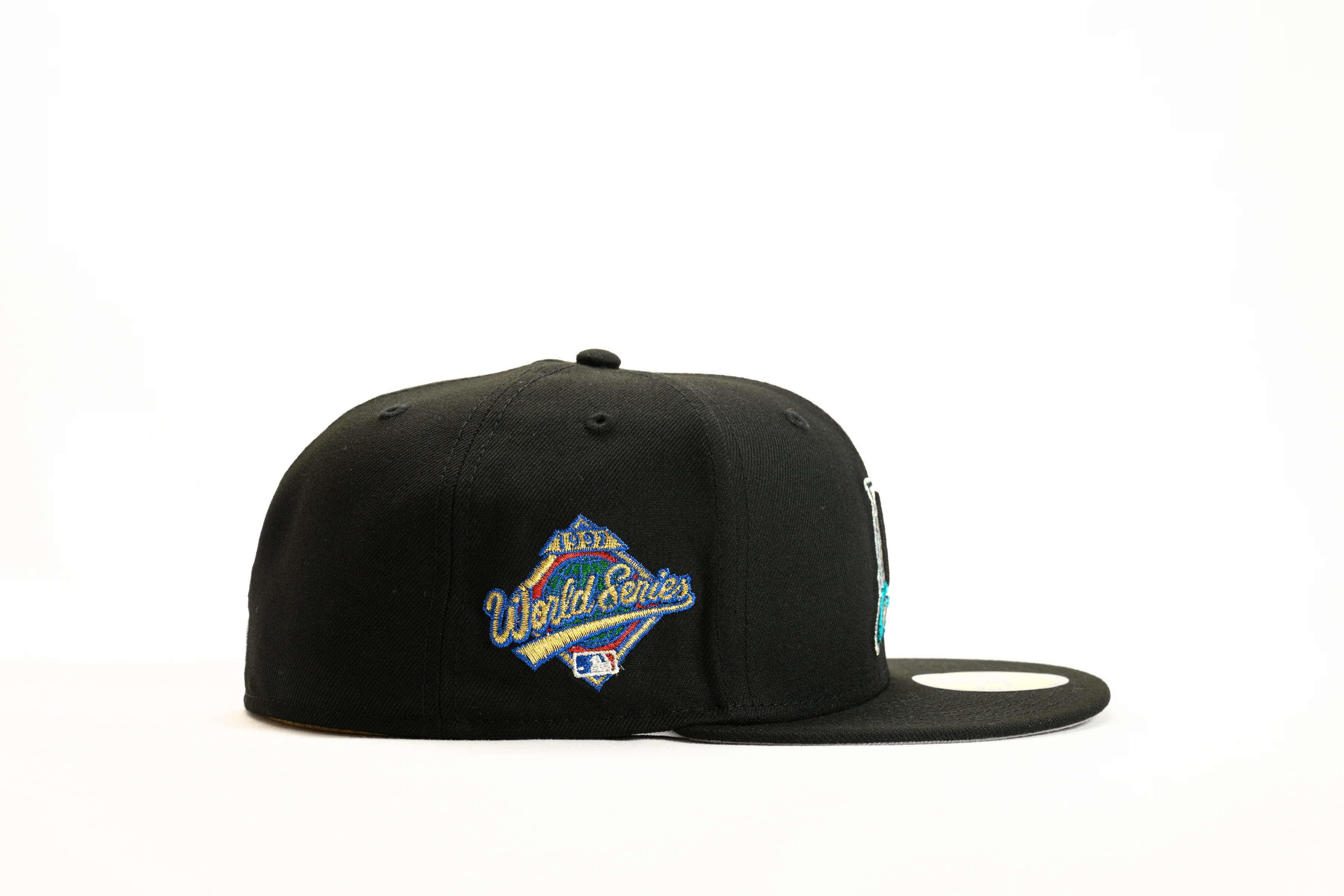 NEW ERA "DELUXE" FLORIDA MARLINS FITTED HAT (BLACK/TEAL) - Image 5